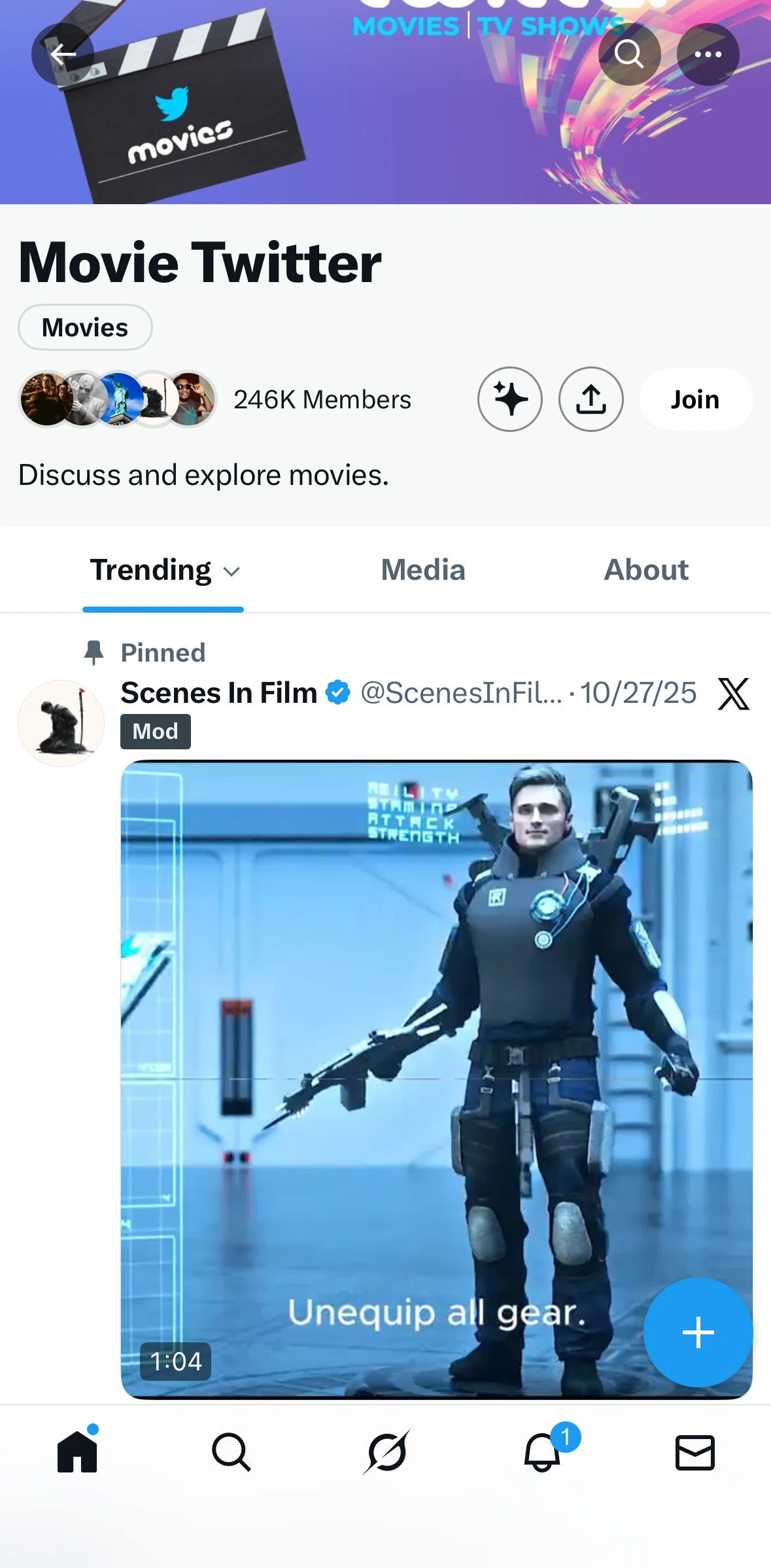 X Screen screen in the Joining a community flow