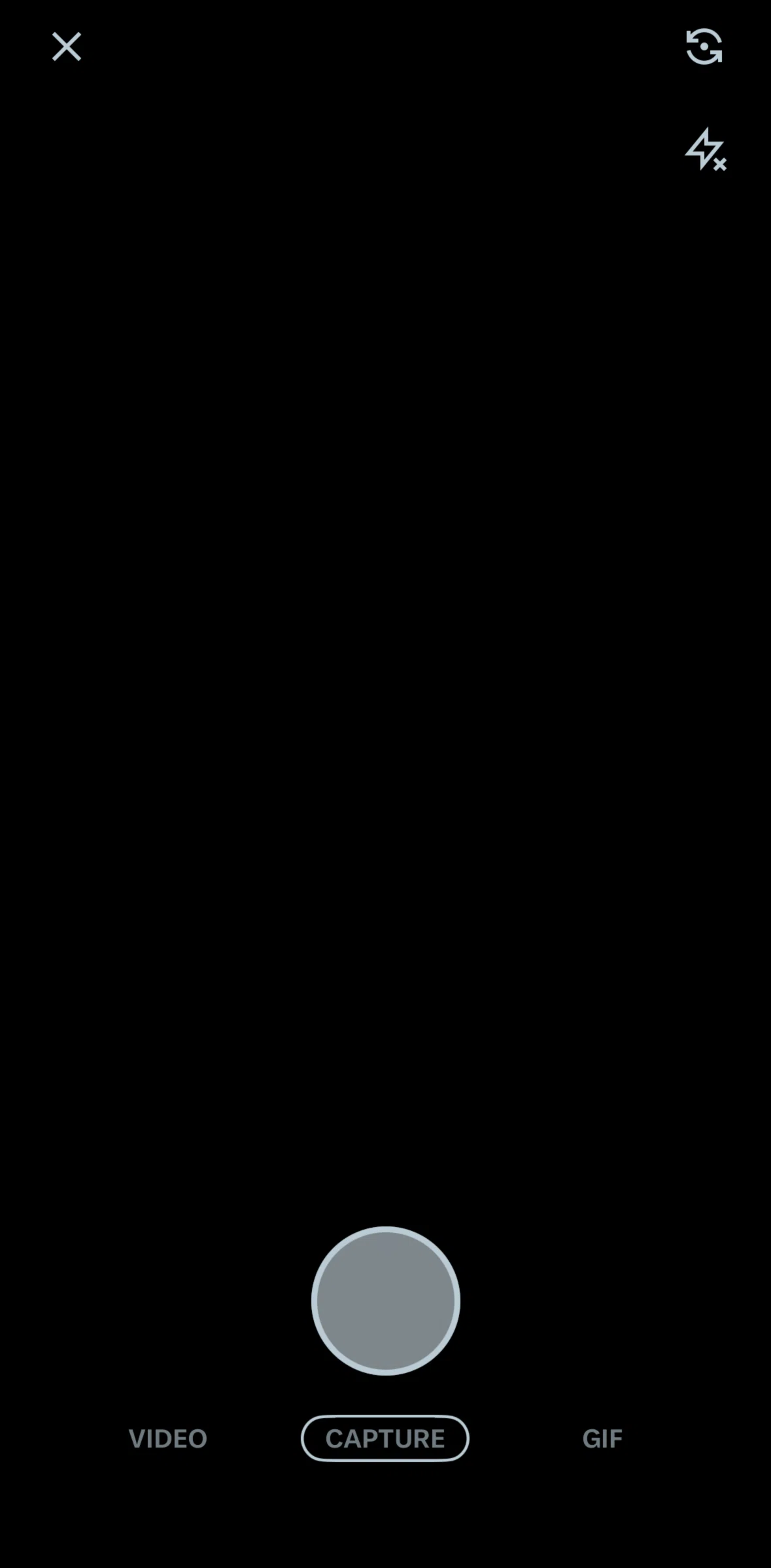 X Screen screen in the Recording a video flow