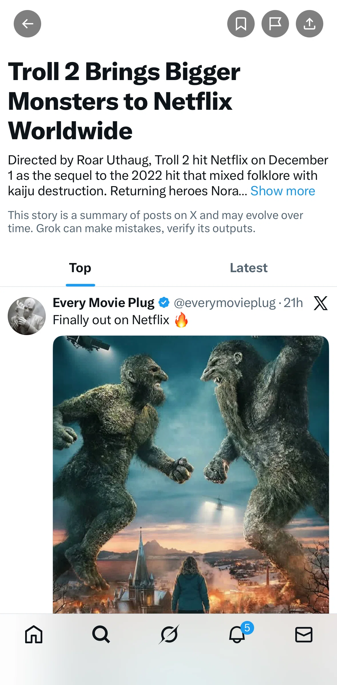 X Screen screen in the Saving a trend flow