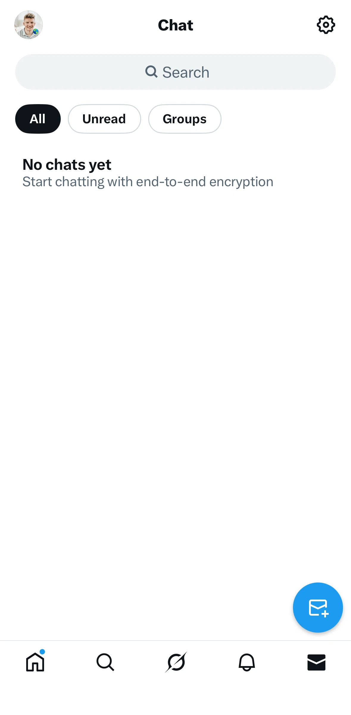 X Screen screen in the Sending a message (X Chat) flow