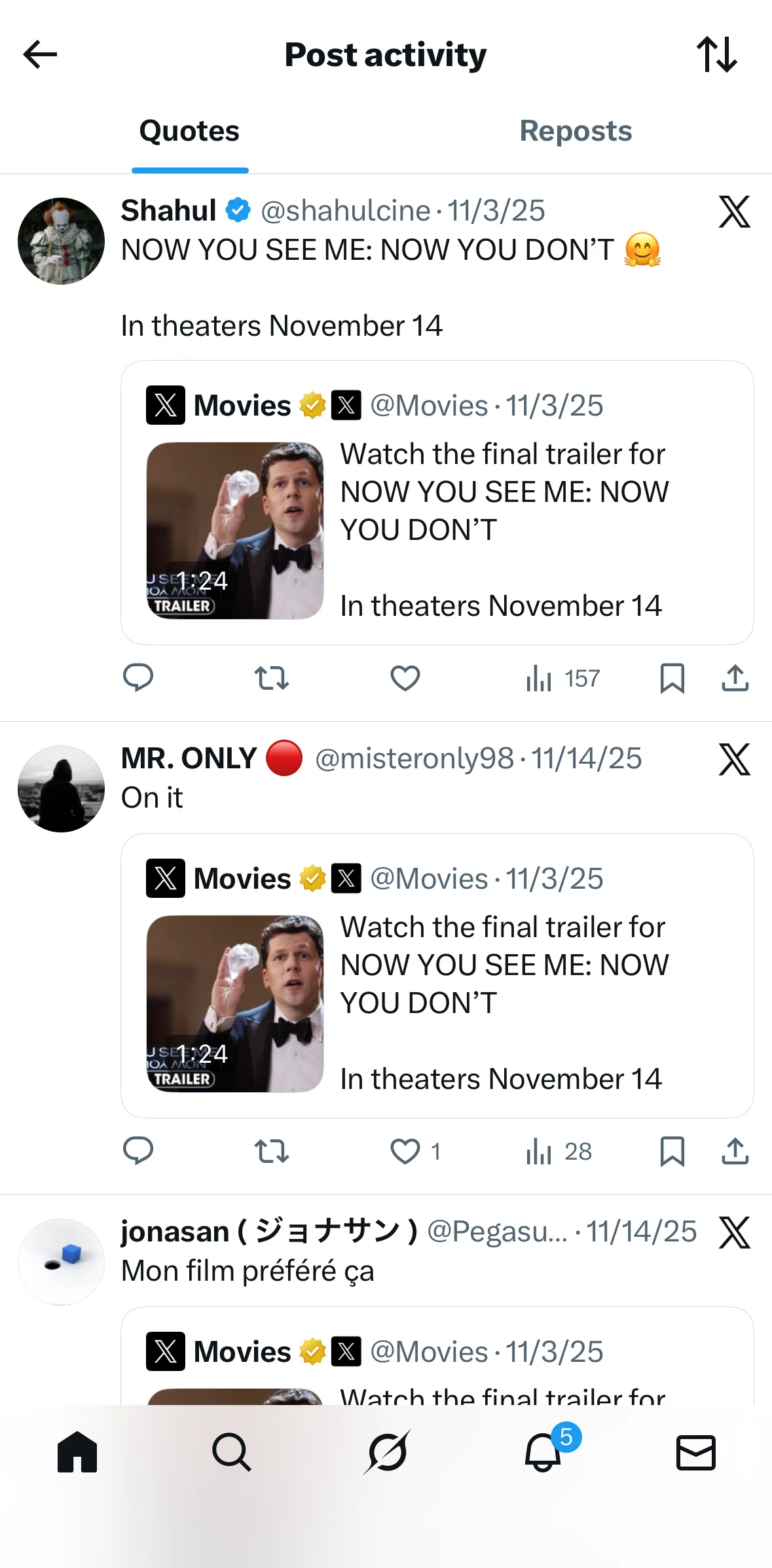 X Screen screen in the Sorting quotes flow