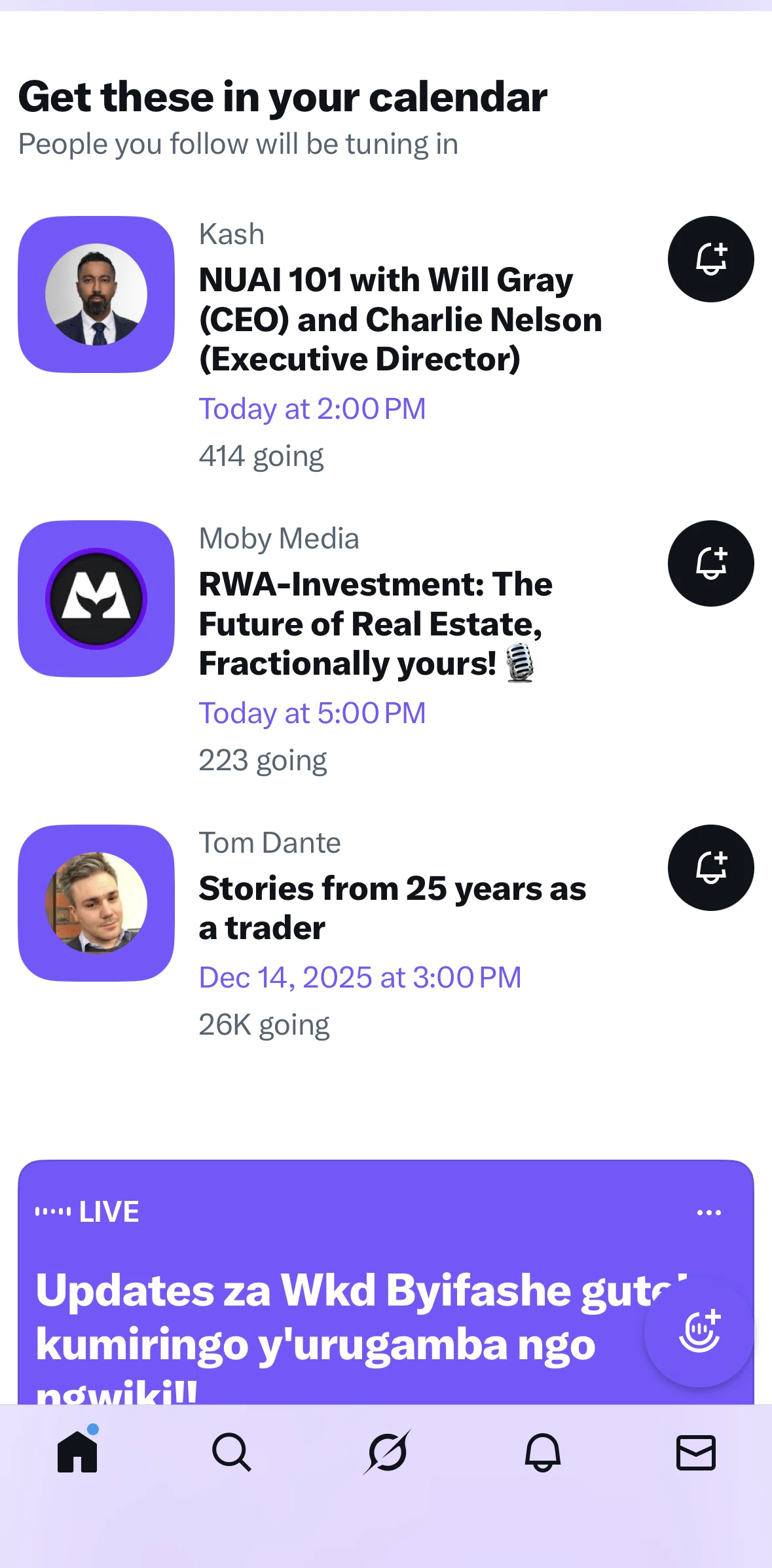 X Screen screen in the Turning on a reminder flow