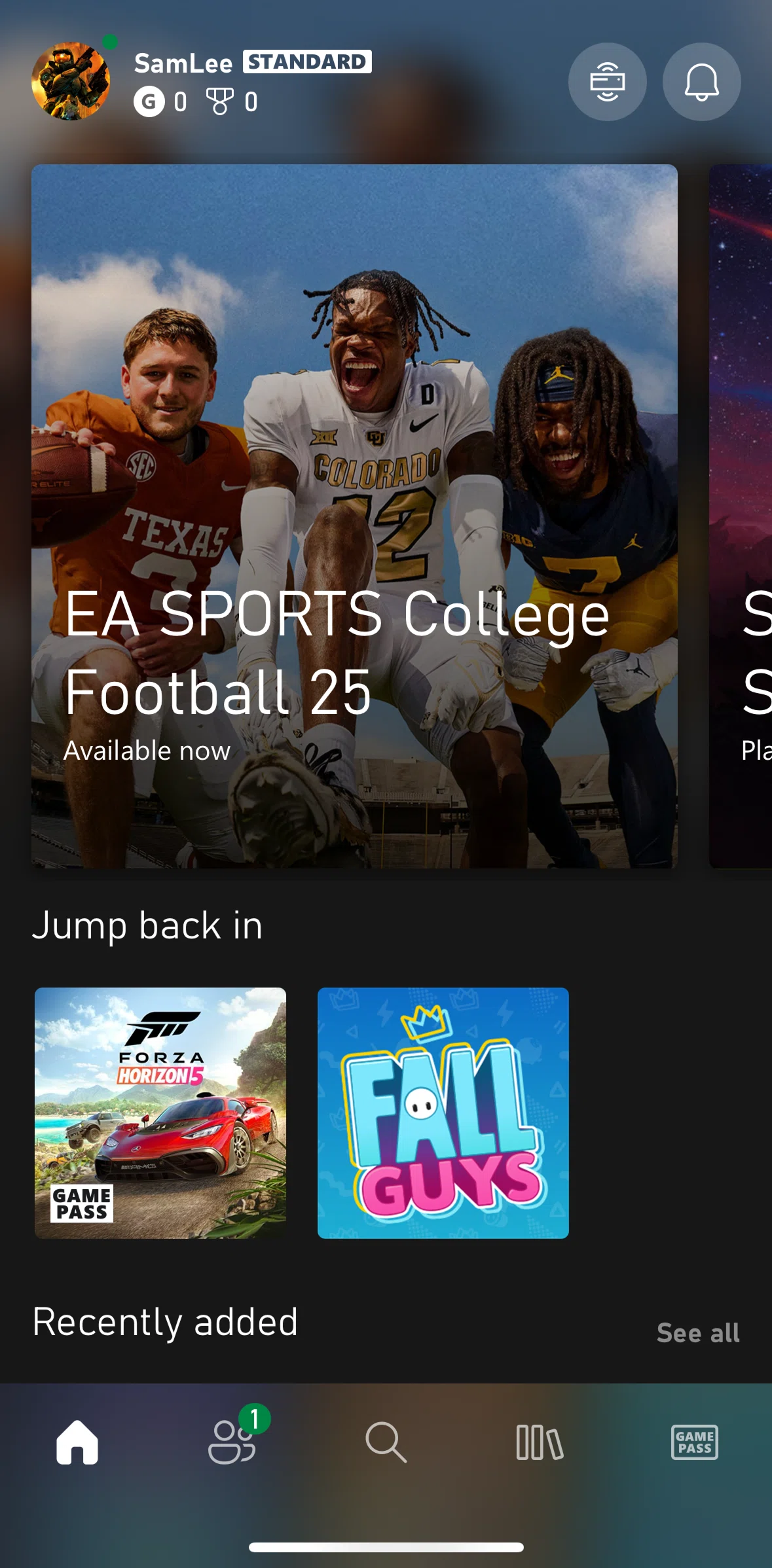 Xbox Screen screen in the Game detail flow
