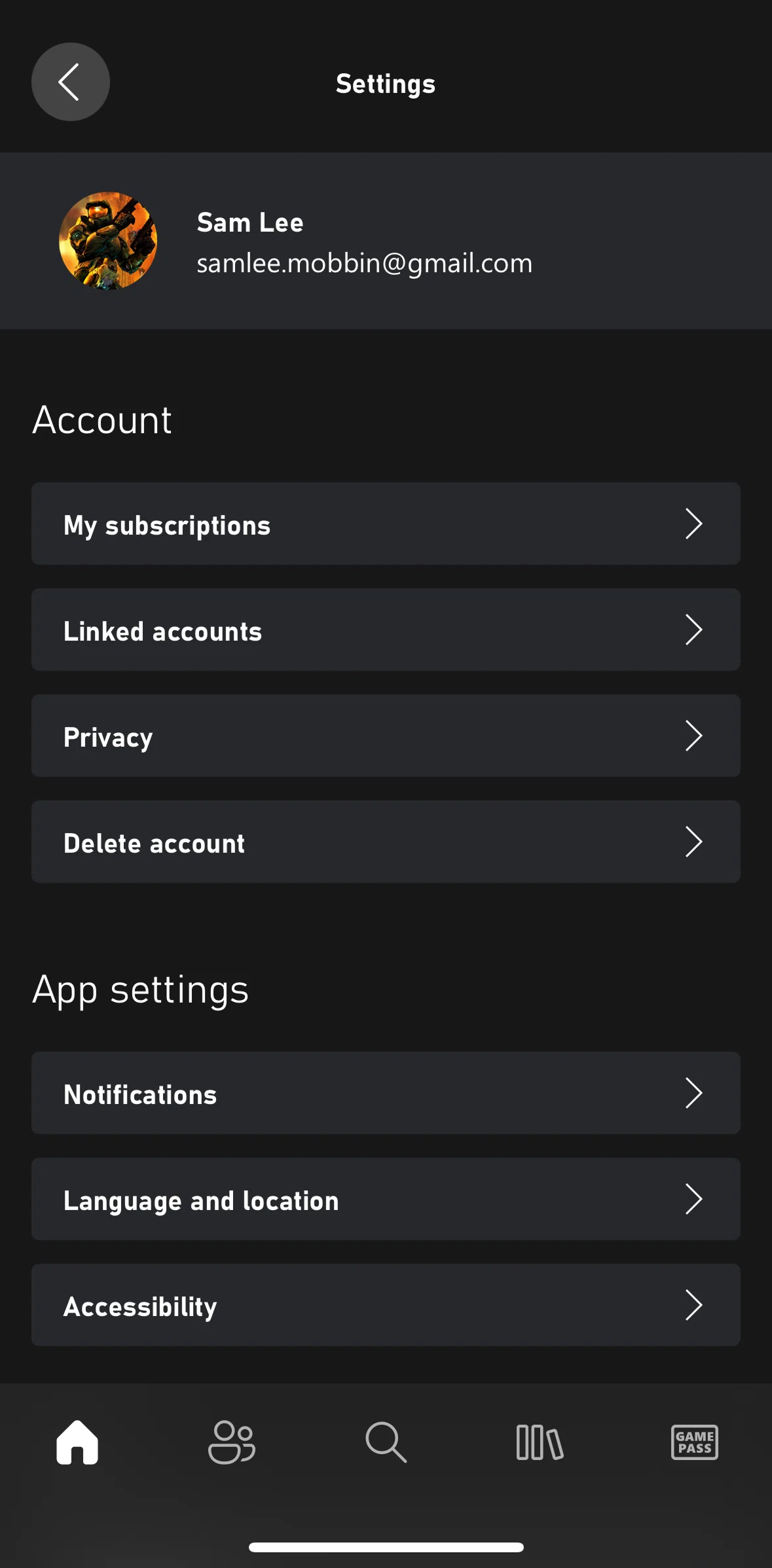Xbox Screen screen in the My subscriptions flow
