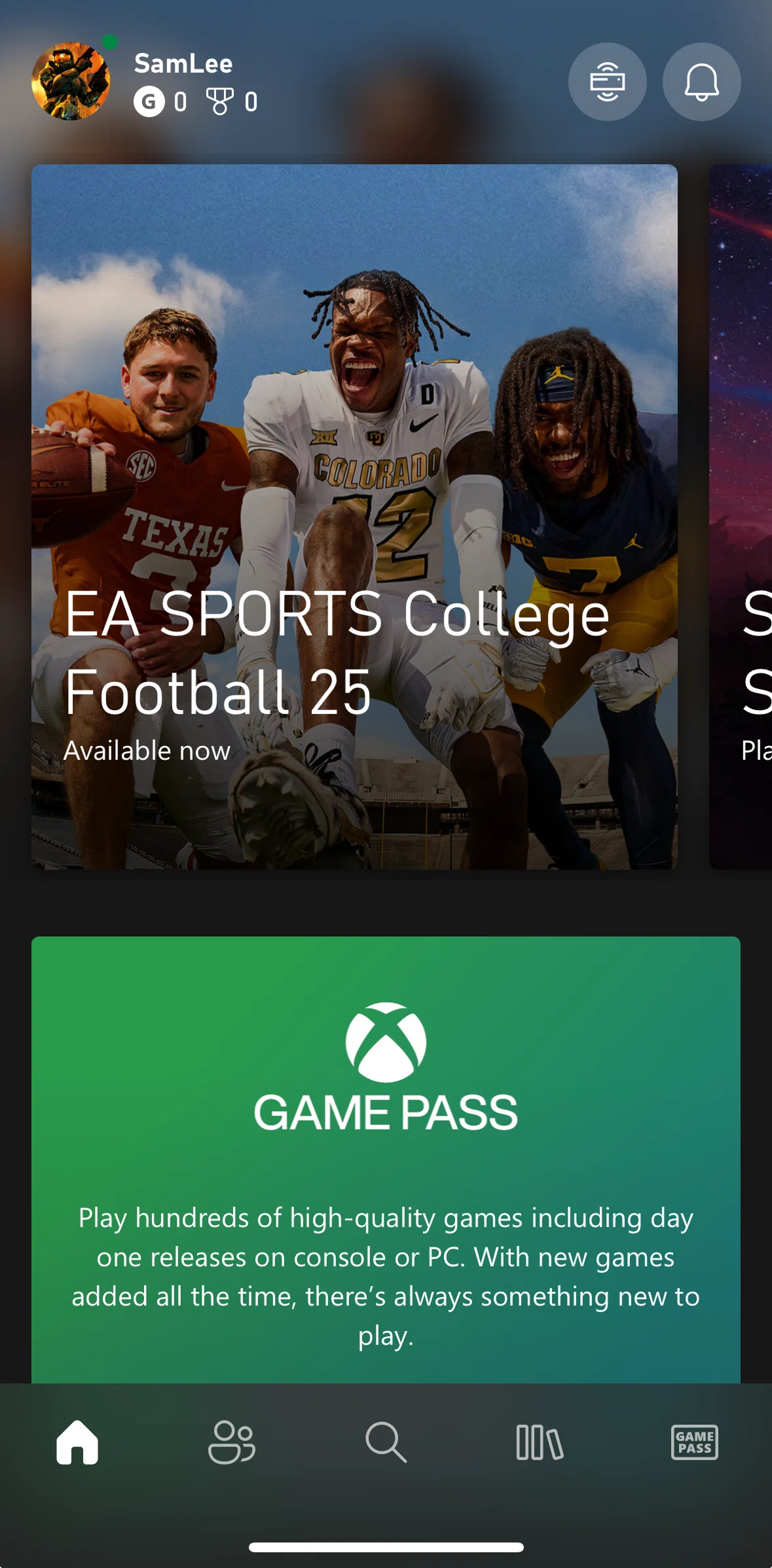 Xbox Screen screen in the Searching Xbox flow
