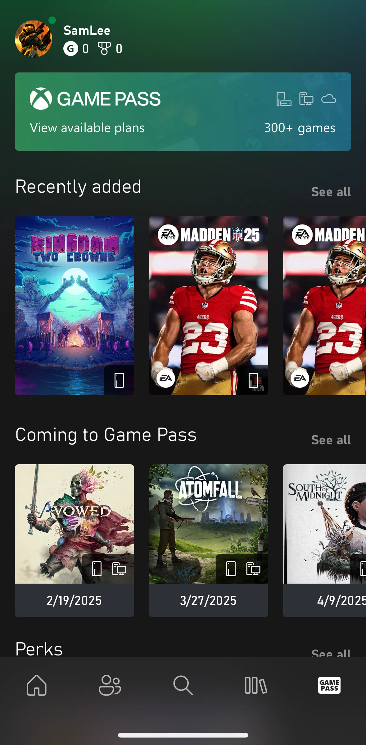 Xbox Screen screen in the Subscribe to game pass flow