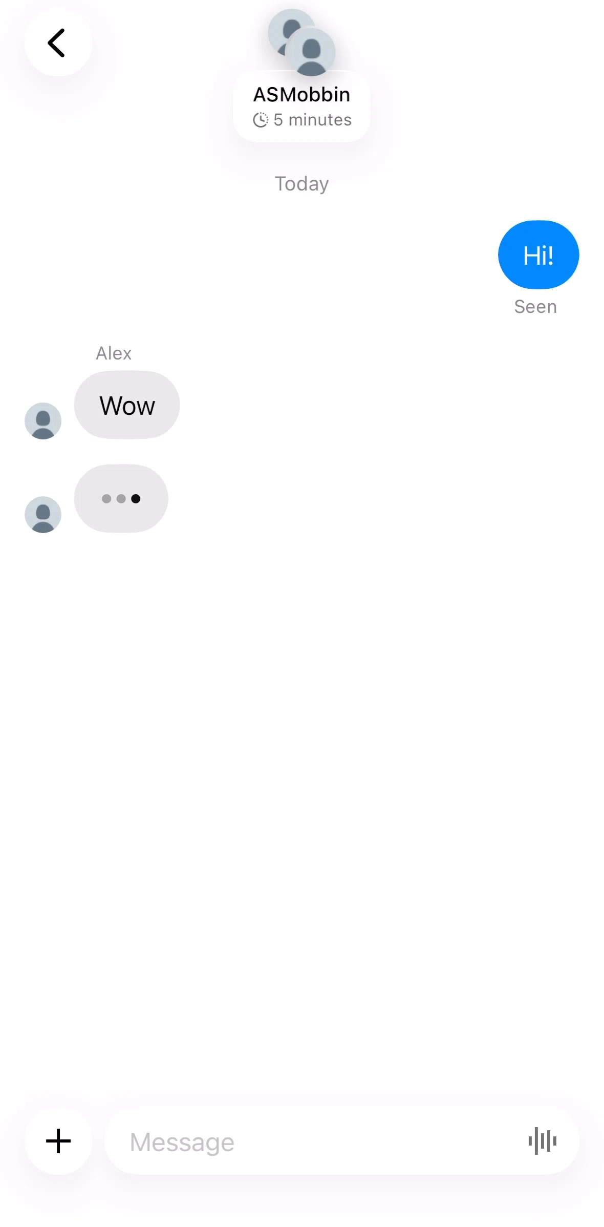 XChat Screen screen in the Giving a reaction flow