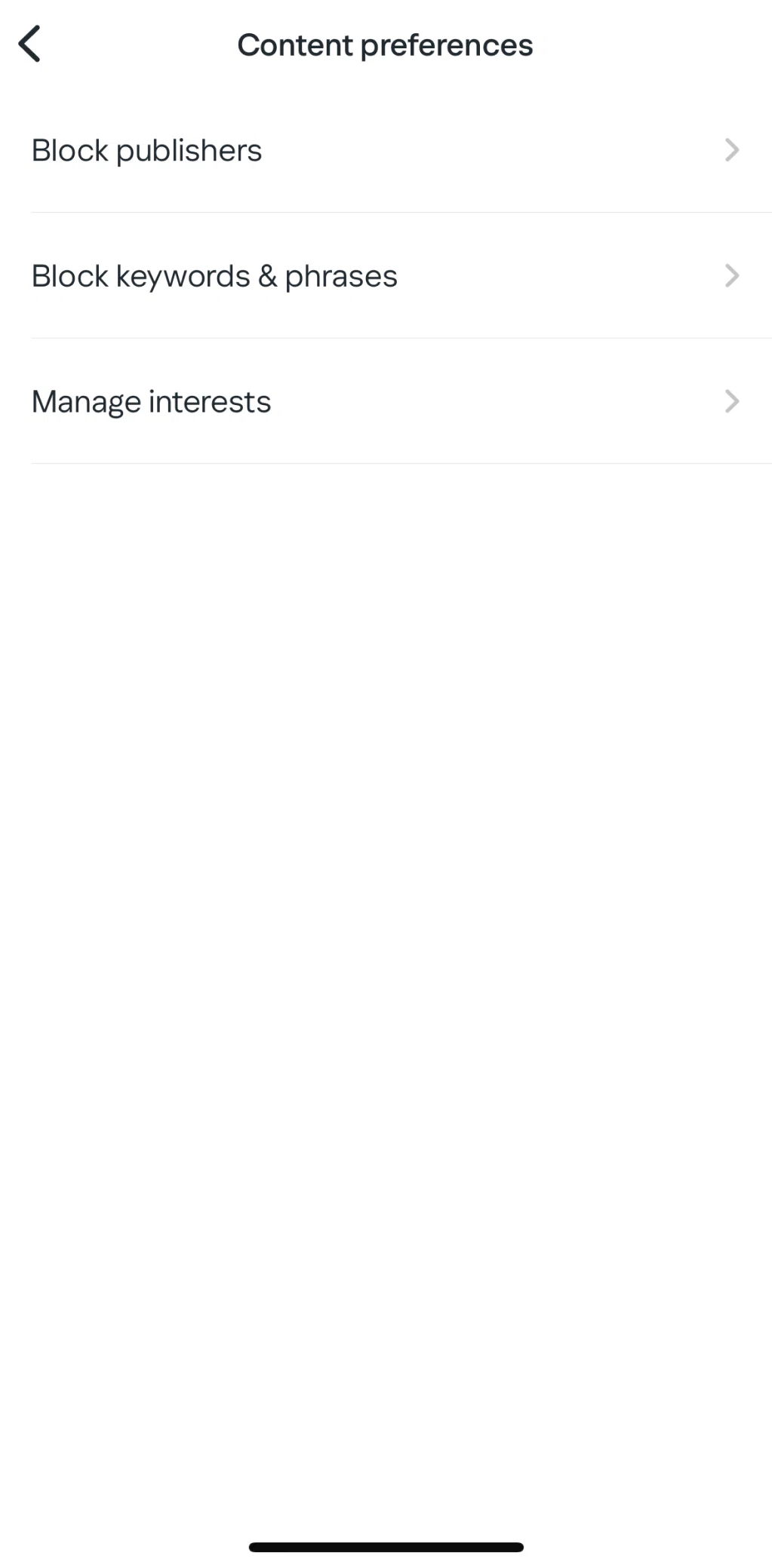 Yahoo News Screen screen in the Blocking publishers flow