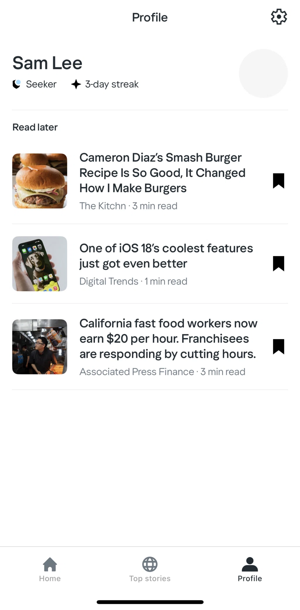 Yahoo News Screen screen in the Levels flow