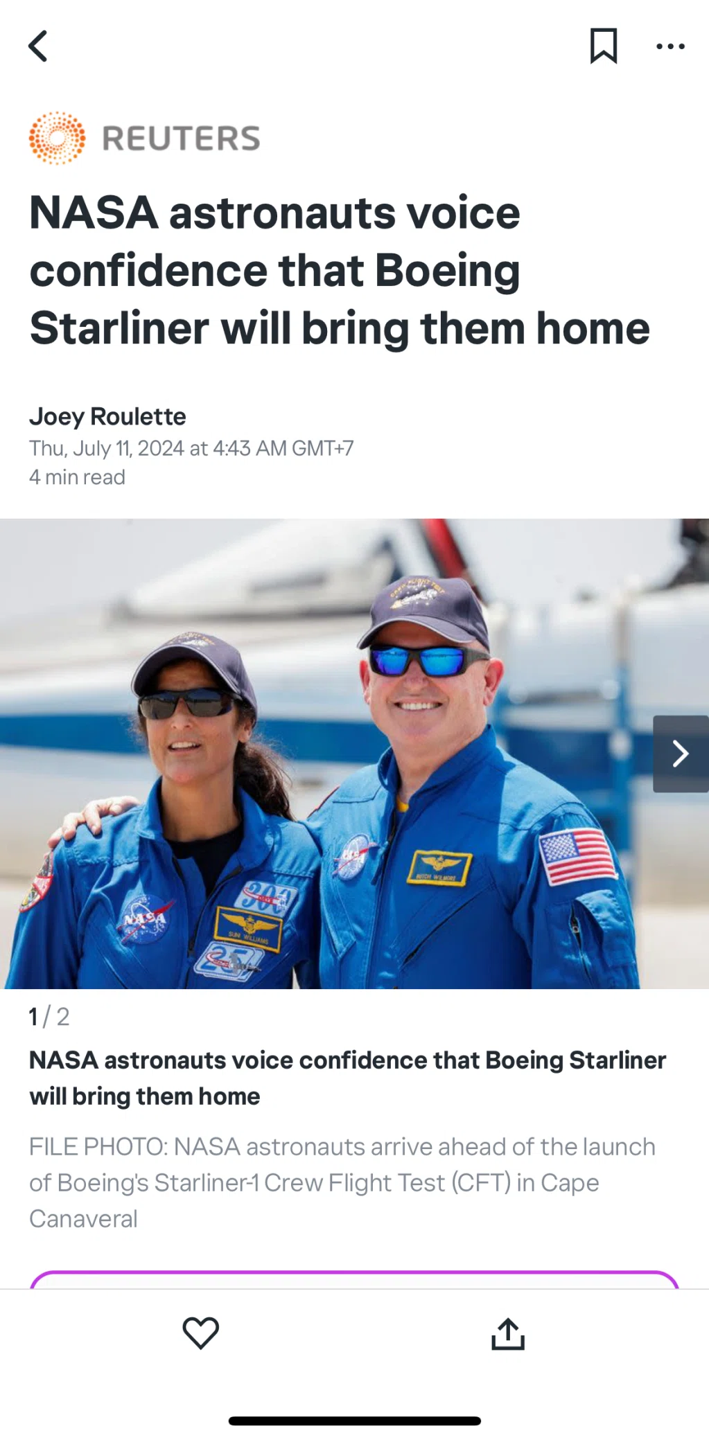 Yahoo News Screen screen in the Liking an article flow