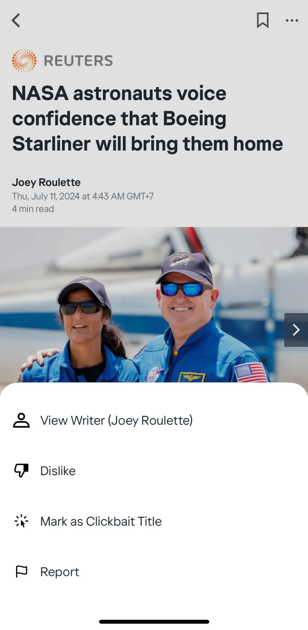 Yahoo News Screen screen in the View writer flow