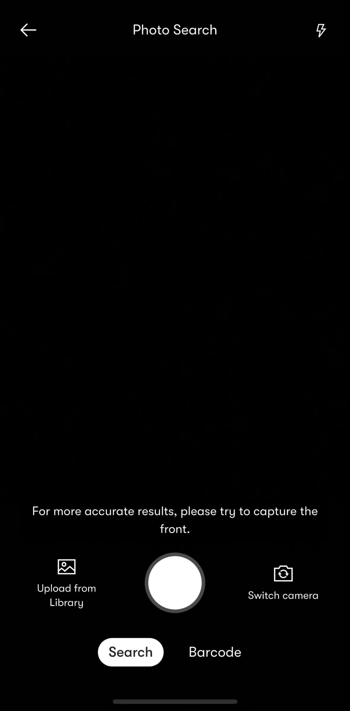 Yami Screen screen in the Searching Yami (barcode) flow
