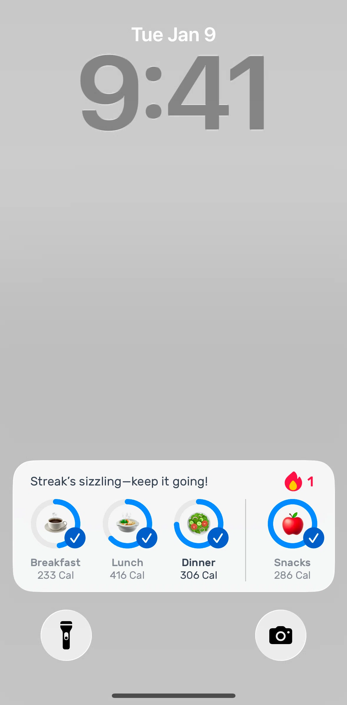 Yazio Screen screen in the Live Activities flow
