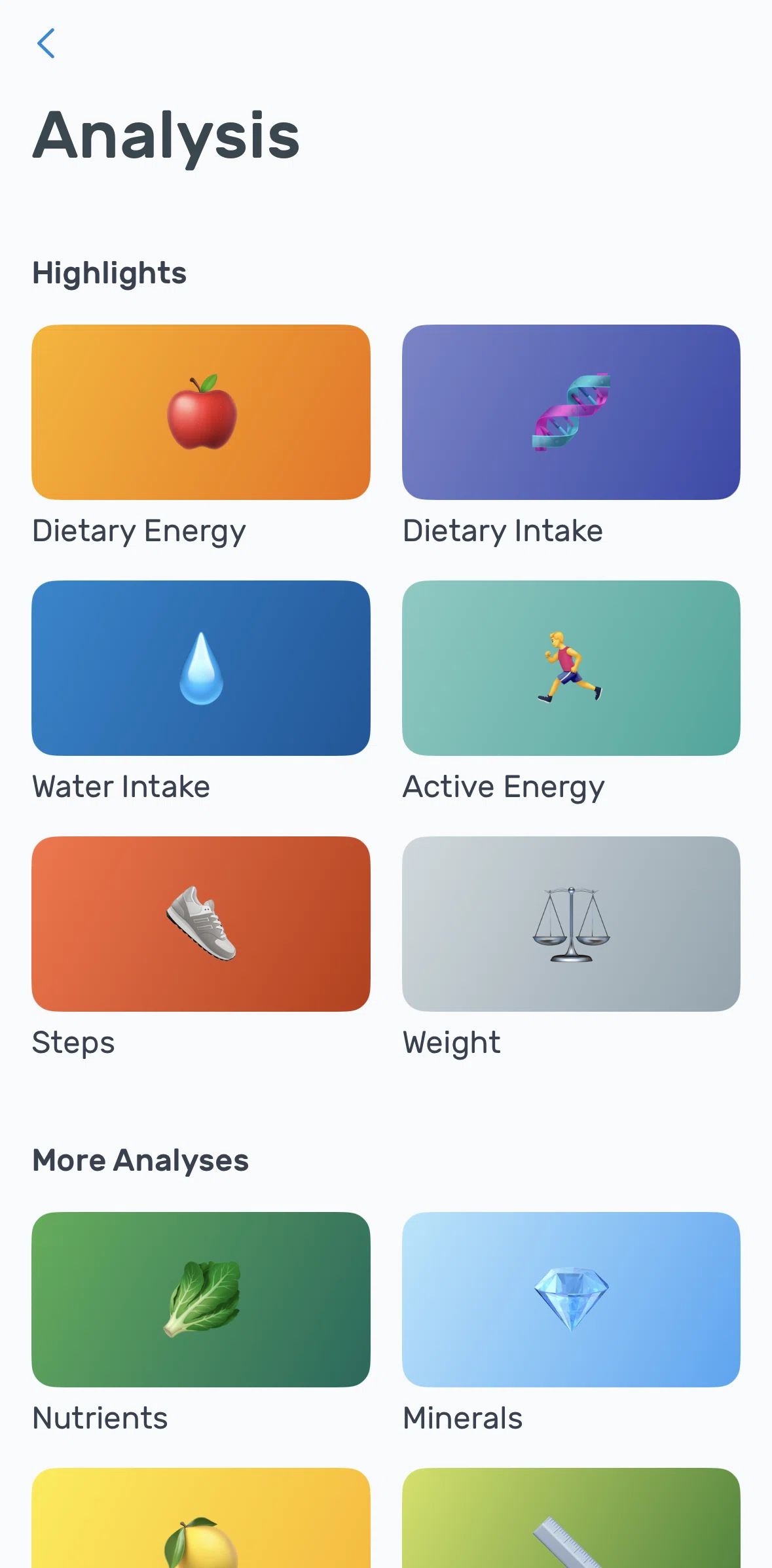 Yazio Screen screen in the Weight flow