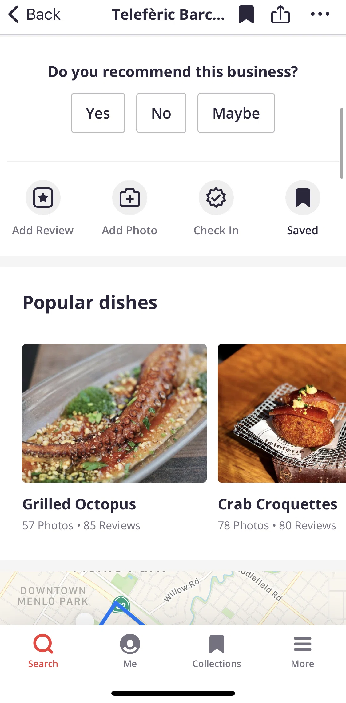 Yelp Screen screen in the Adding a review flow