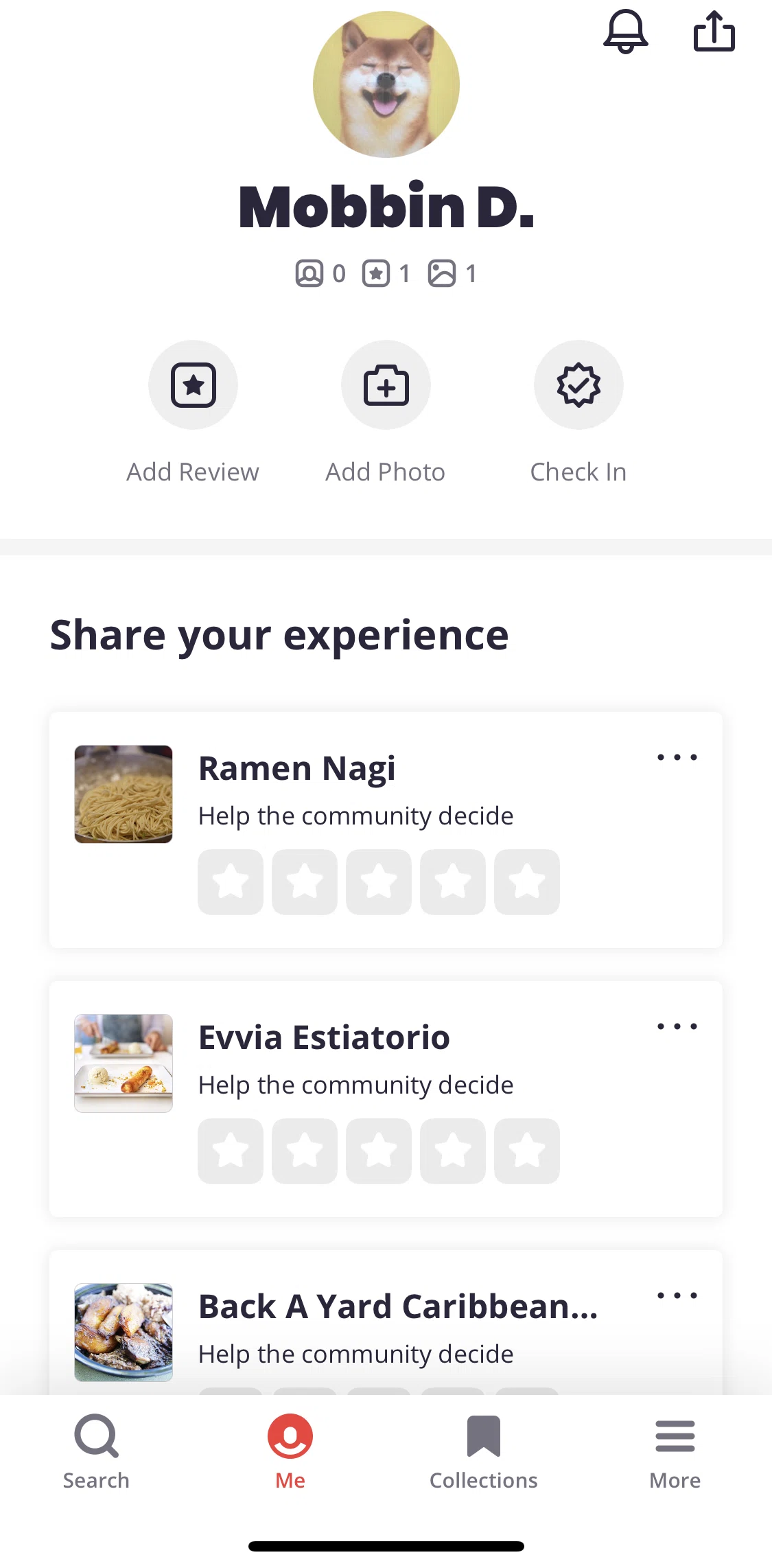 Yelp Screen screen in the Checking in to Safeway flow