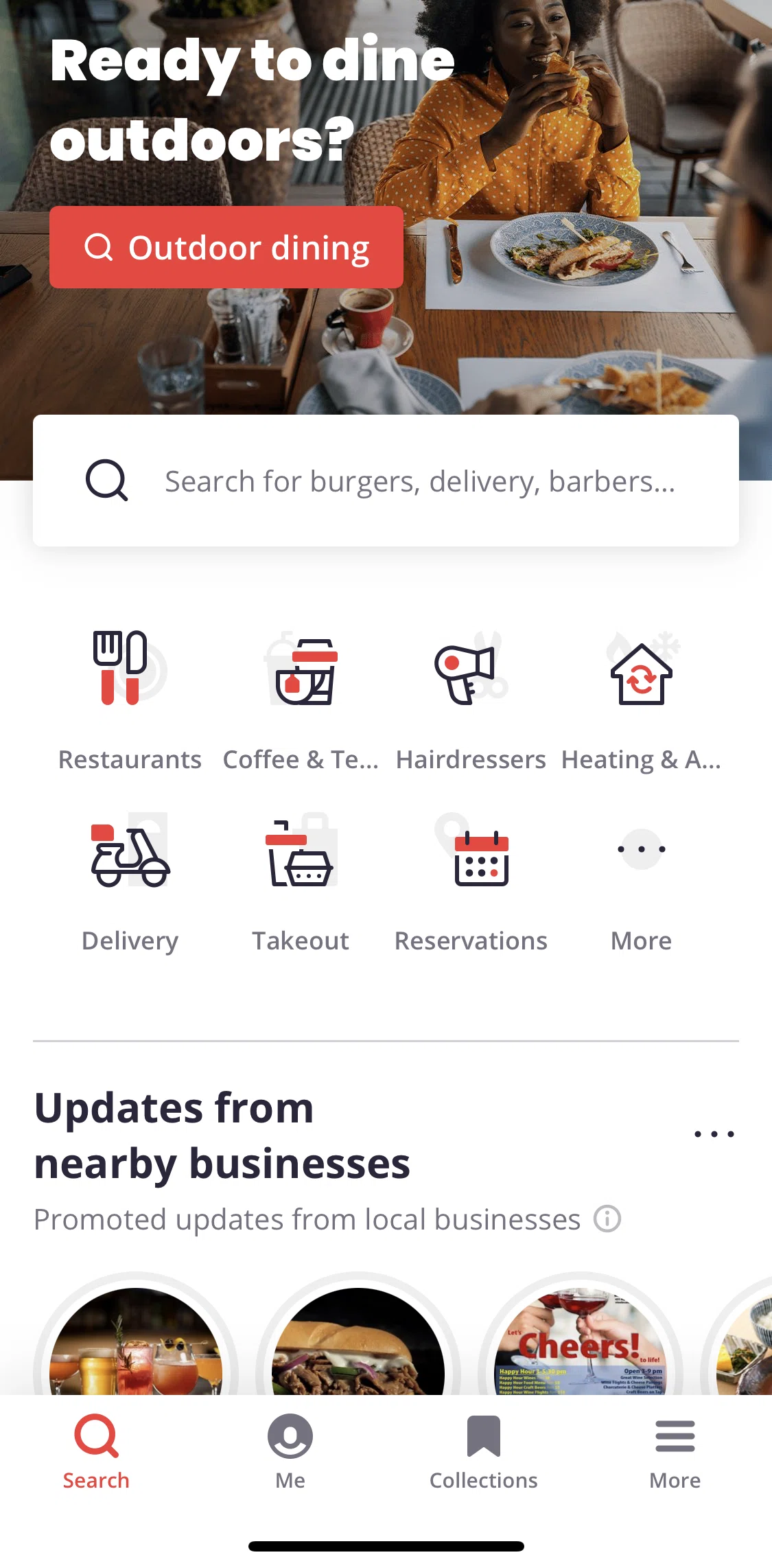 Yelp Screen screen in the More categories flow