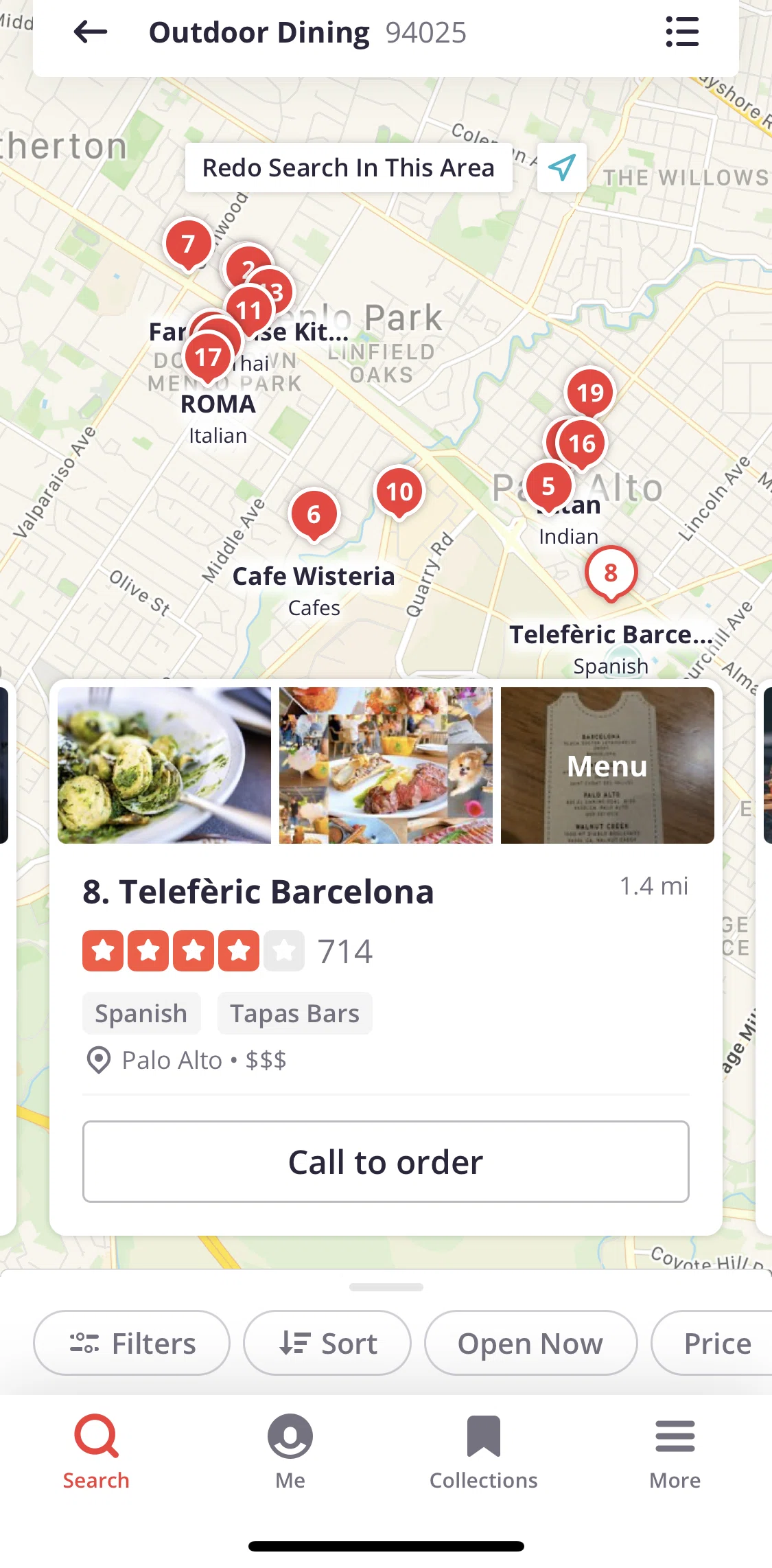 Yelp Screen screen in the Restaurant detail flow