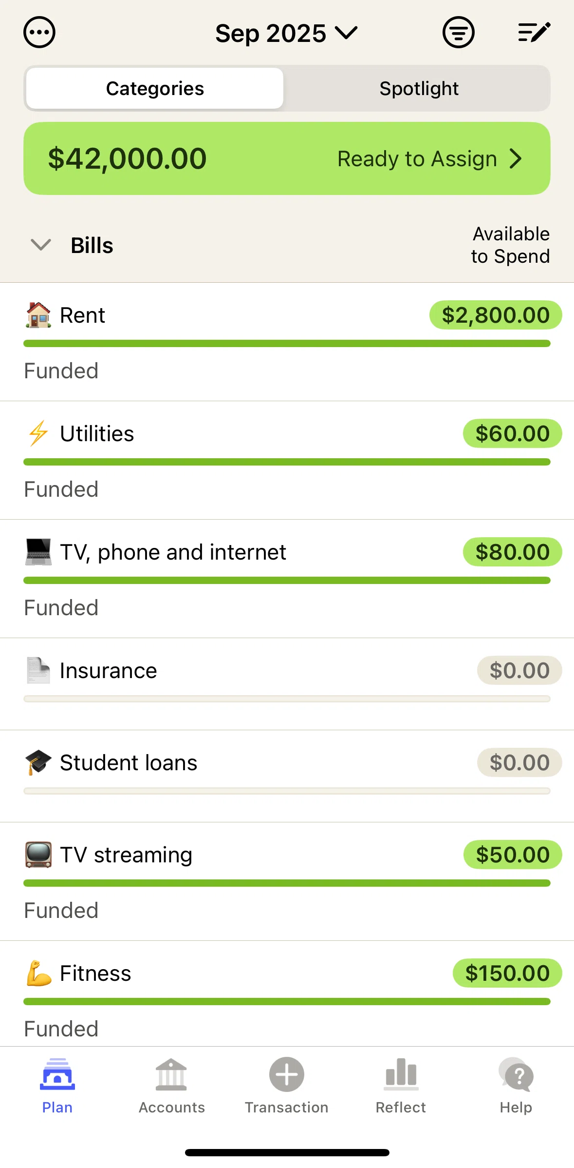 YNAB Screen screen in the Editing amount flow