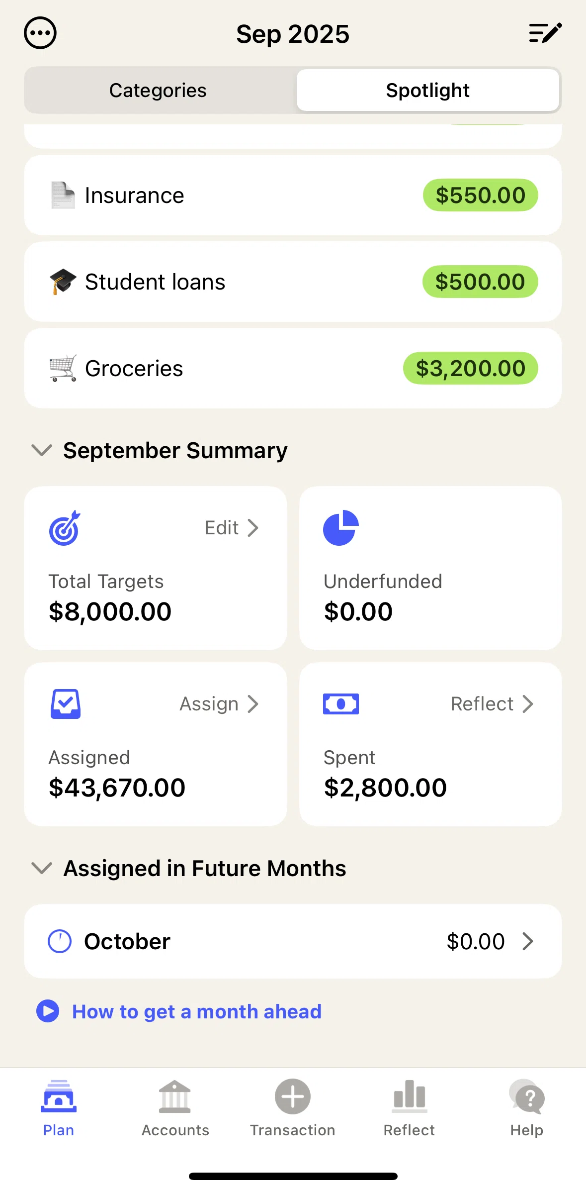 YNAB Screen screen in the Watching a video flow