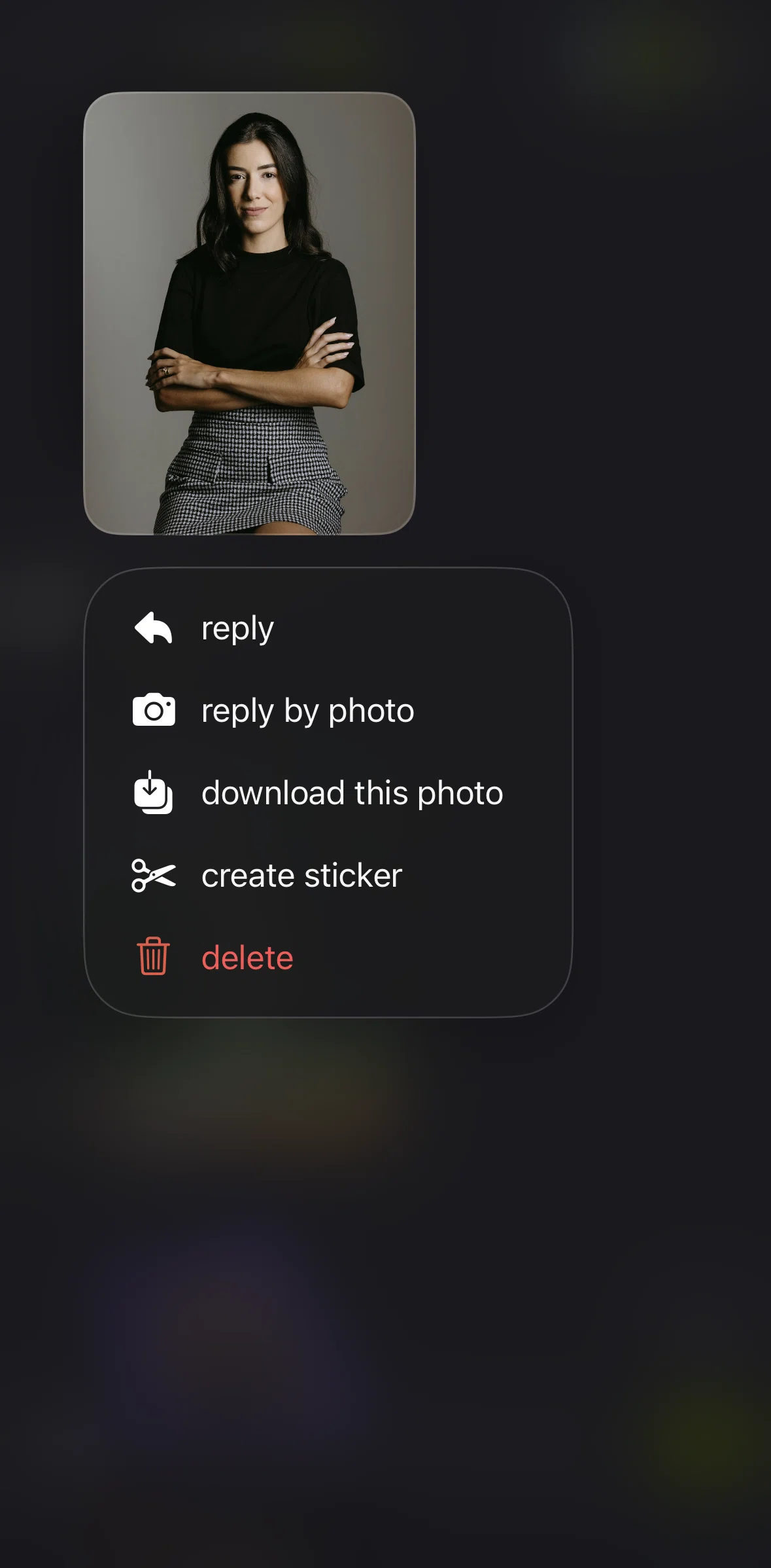 yope Screen screen in the Downloading a photo (chat) flow