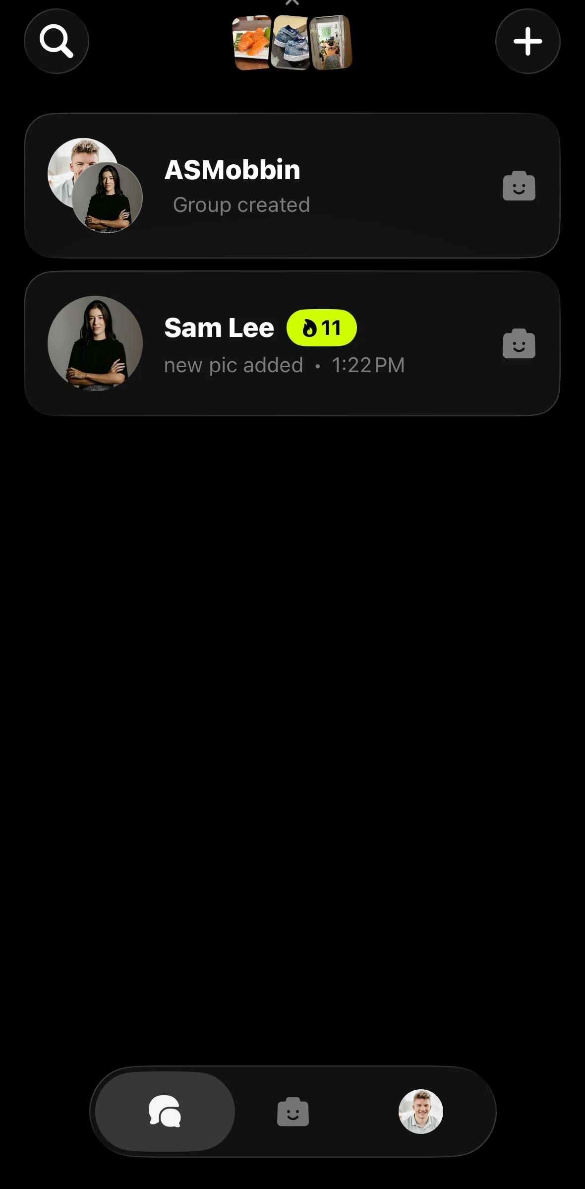 yope Screen screen in the Wall (Chat) flow