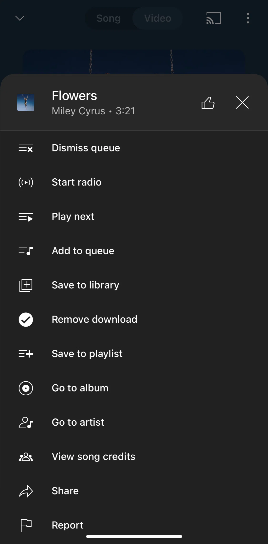 Youtube Music Screen screen in the Go to album flow
