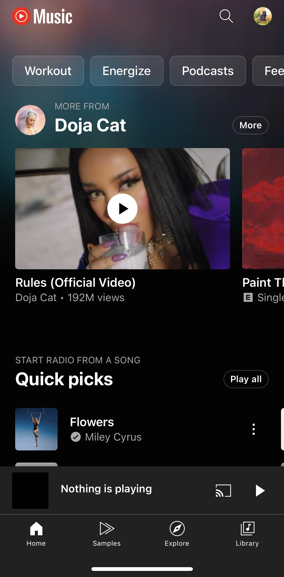 Youtube Music Screen screen in the Searching Youtube Music flow