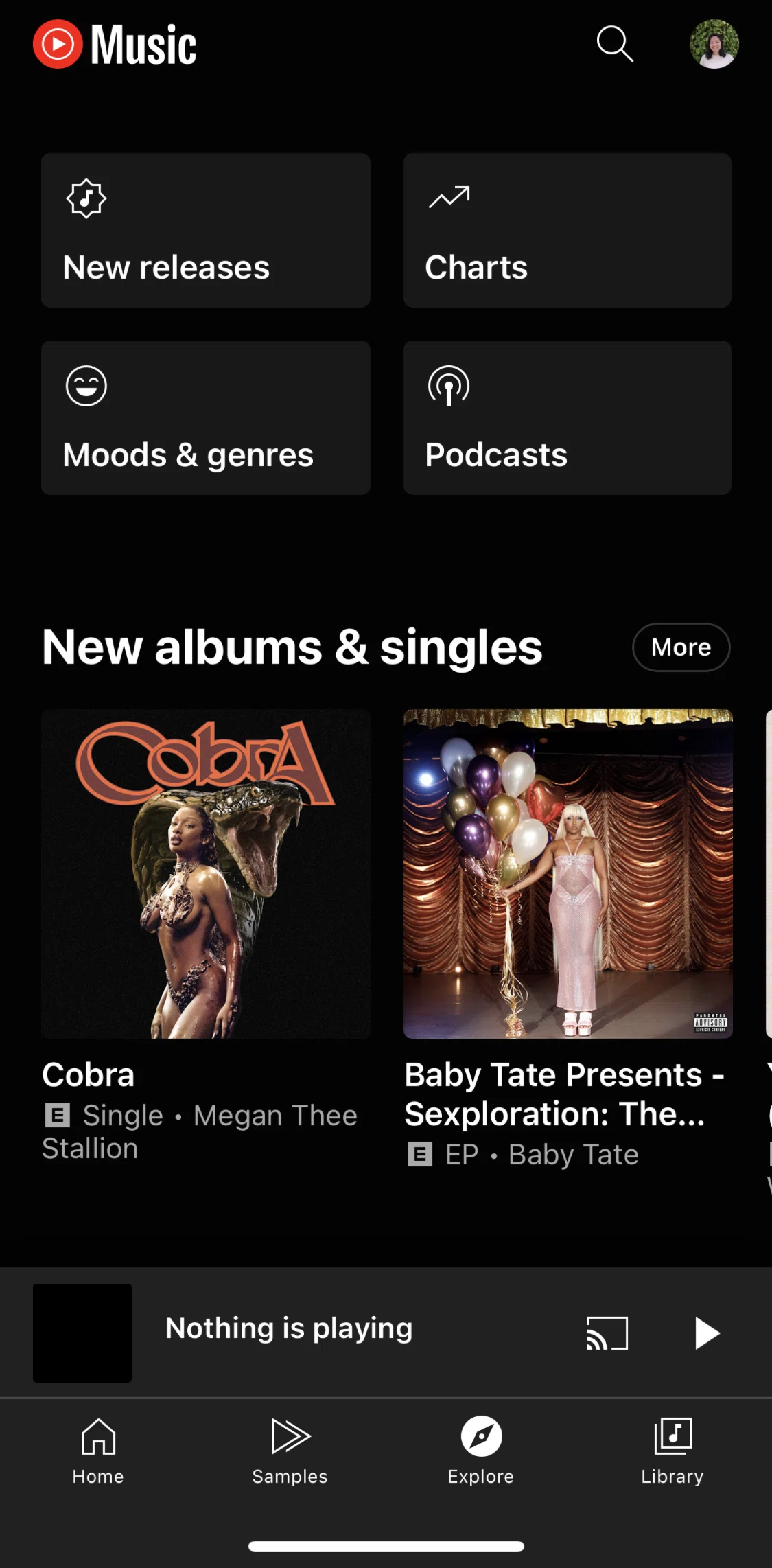 Youtube Music Screen screen in the Selecting a chart flow