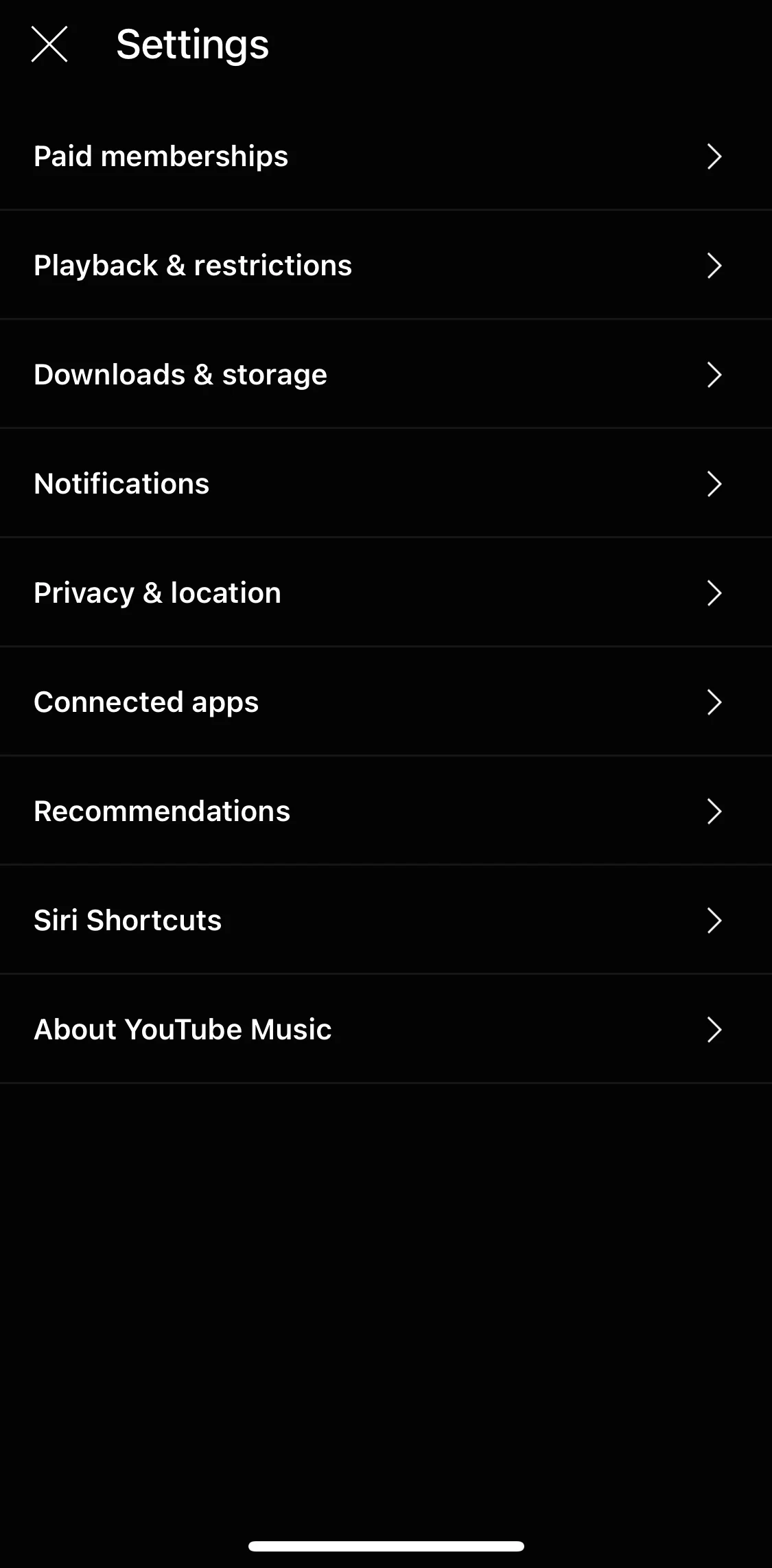Youtube Music Screen screen in the Updating privacy settings flow