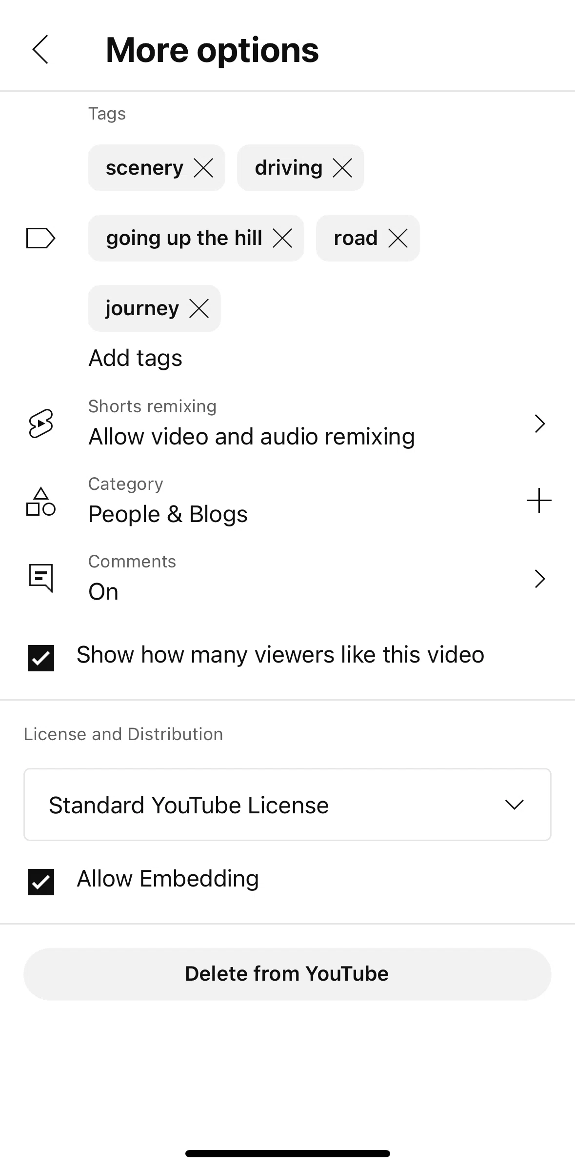 YouTube Studio Screen screen in the Choosing a license flow