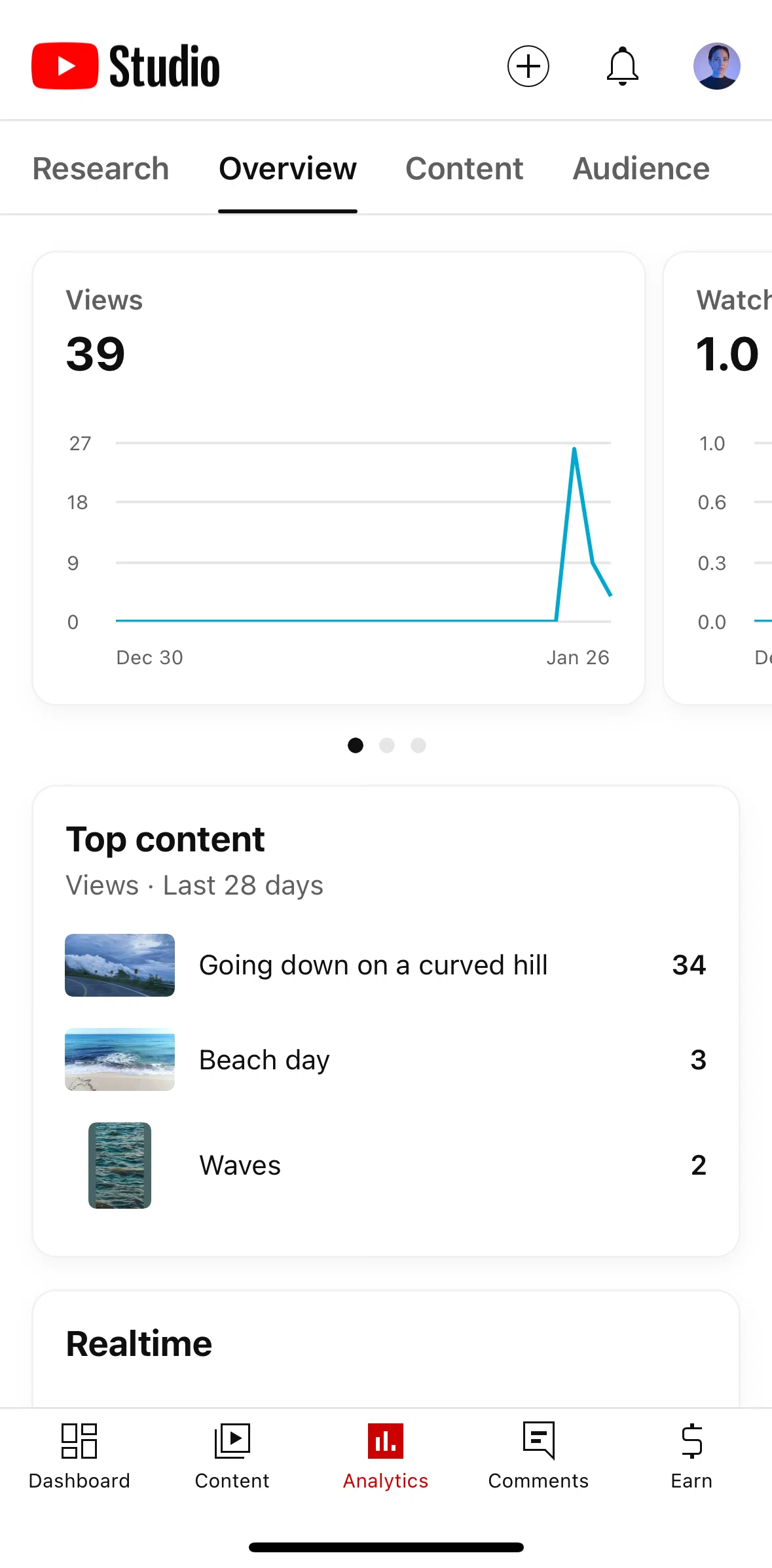 YouTube Studio Screen screen in the Overview flow
