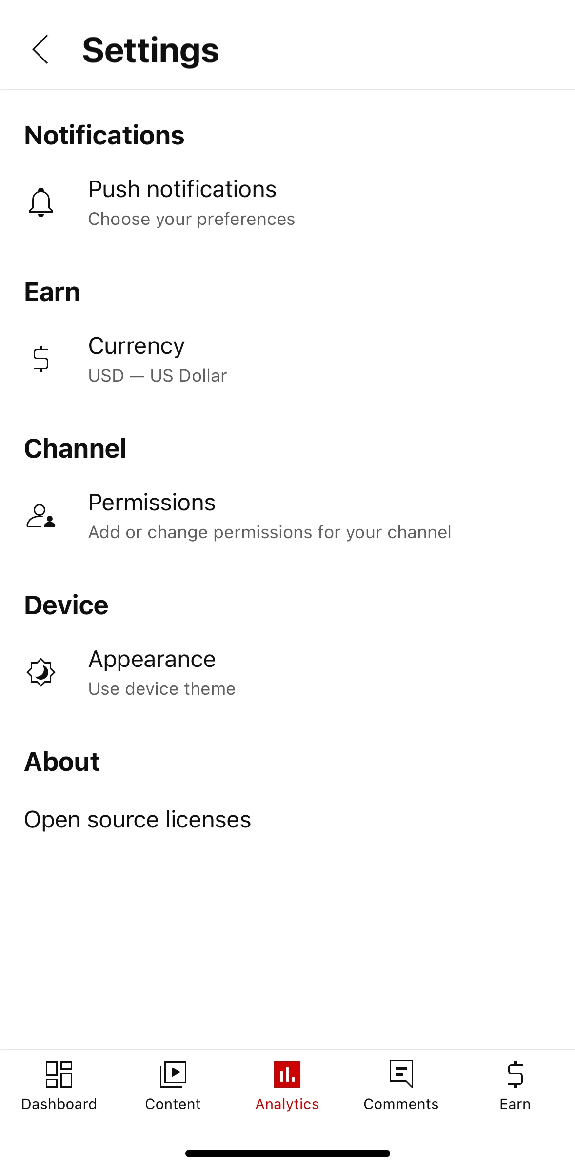 YouTube Studio Screen screen in the Permissions flow