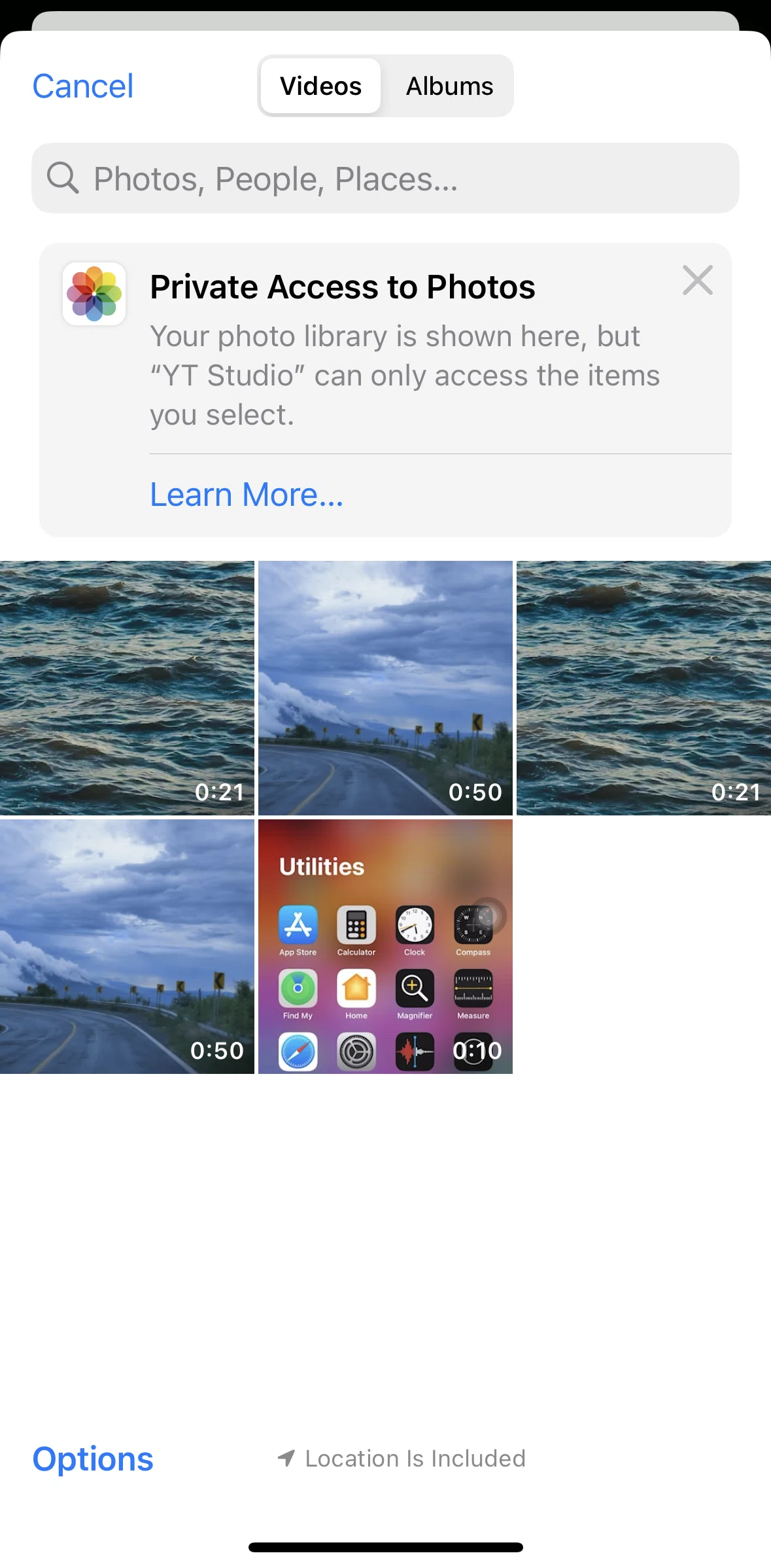 YouTube Studio Screen screen in the Uploading a Short flow