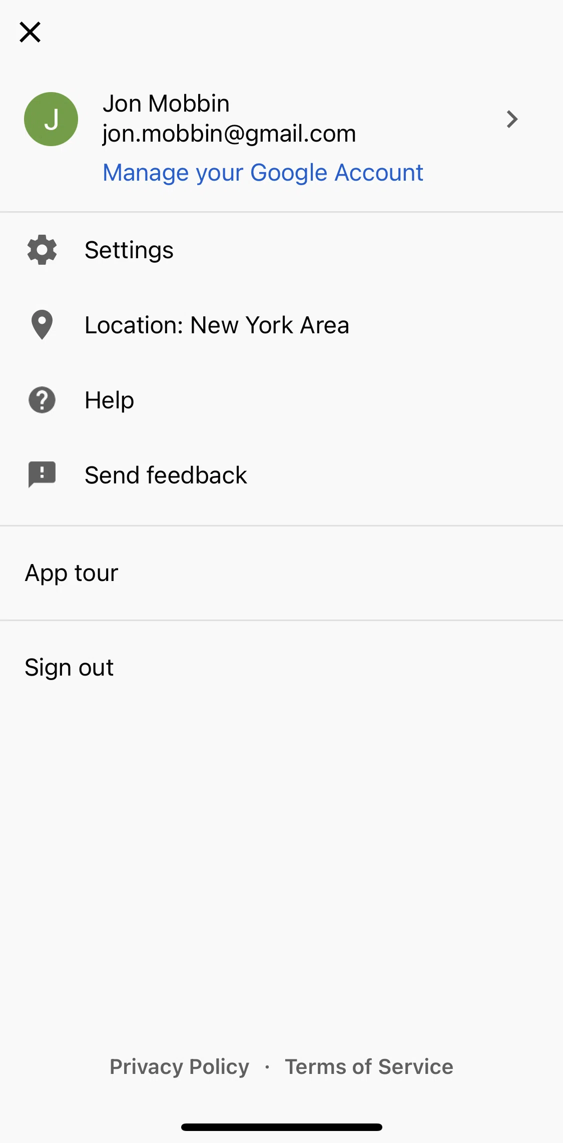 YouTube TV Screen screen in the Logging out flow