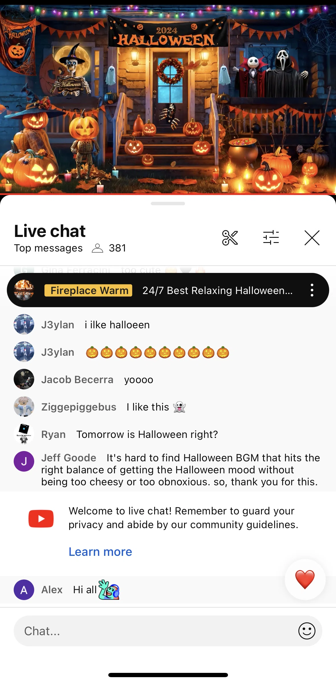 Youtube Screen 1 screen in the Blocking a person in live chat flow