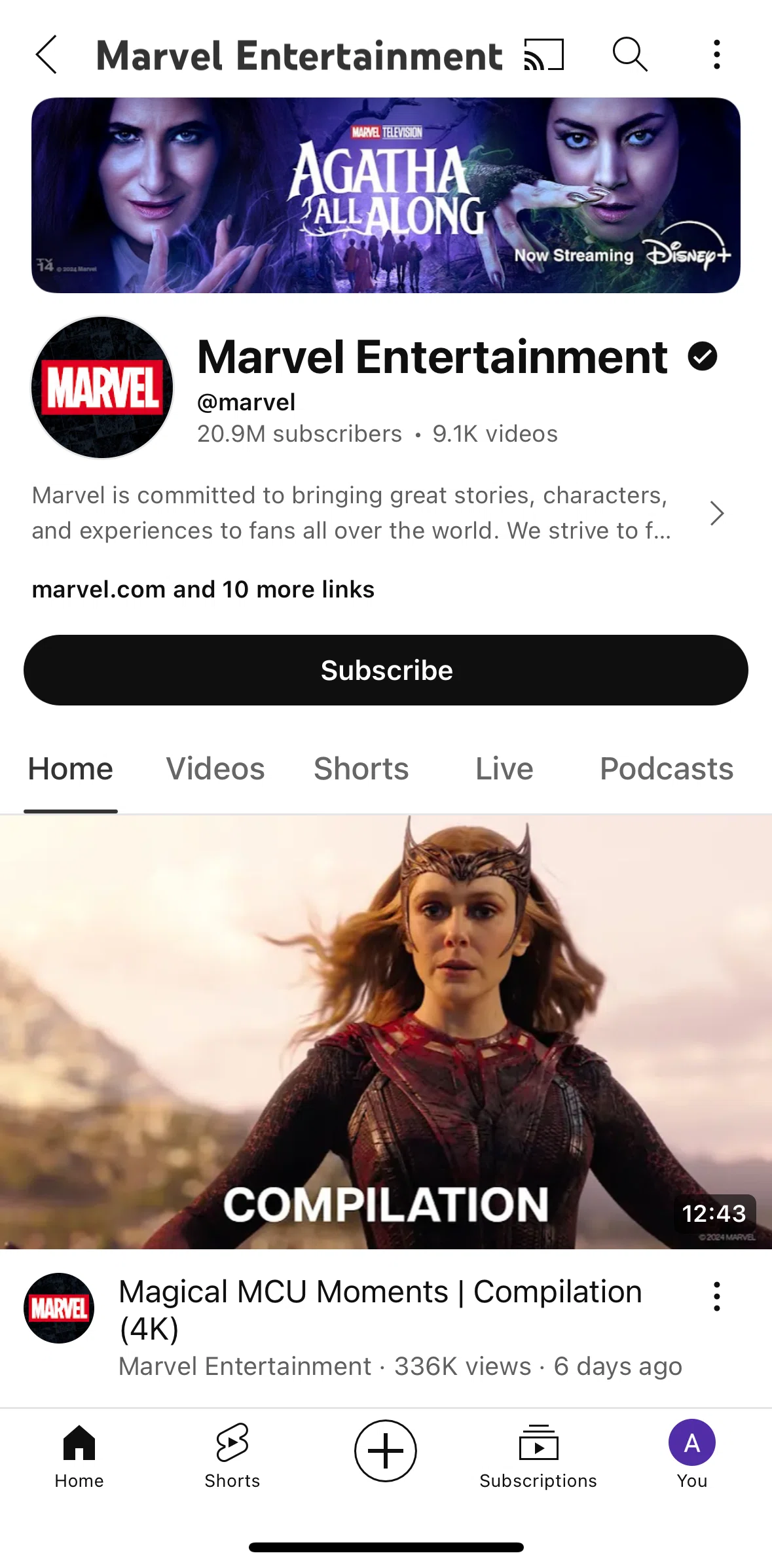 Youtube Screen 1 screen in the Channel description flow