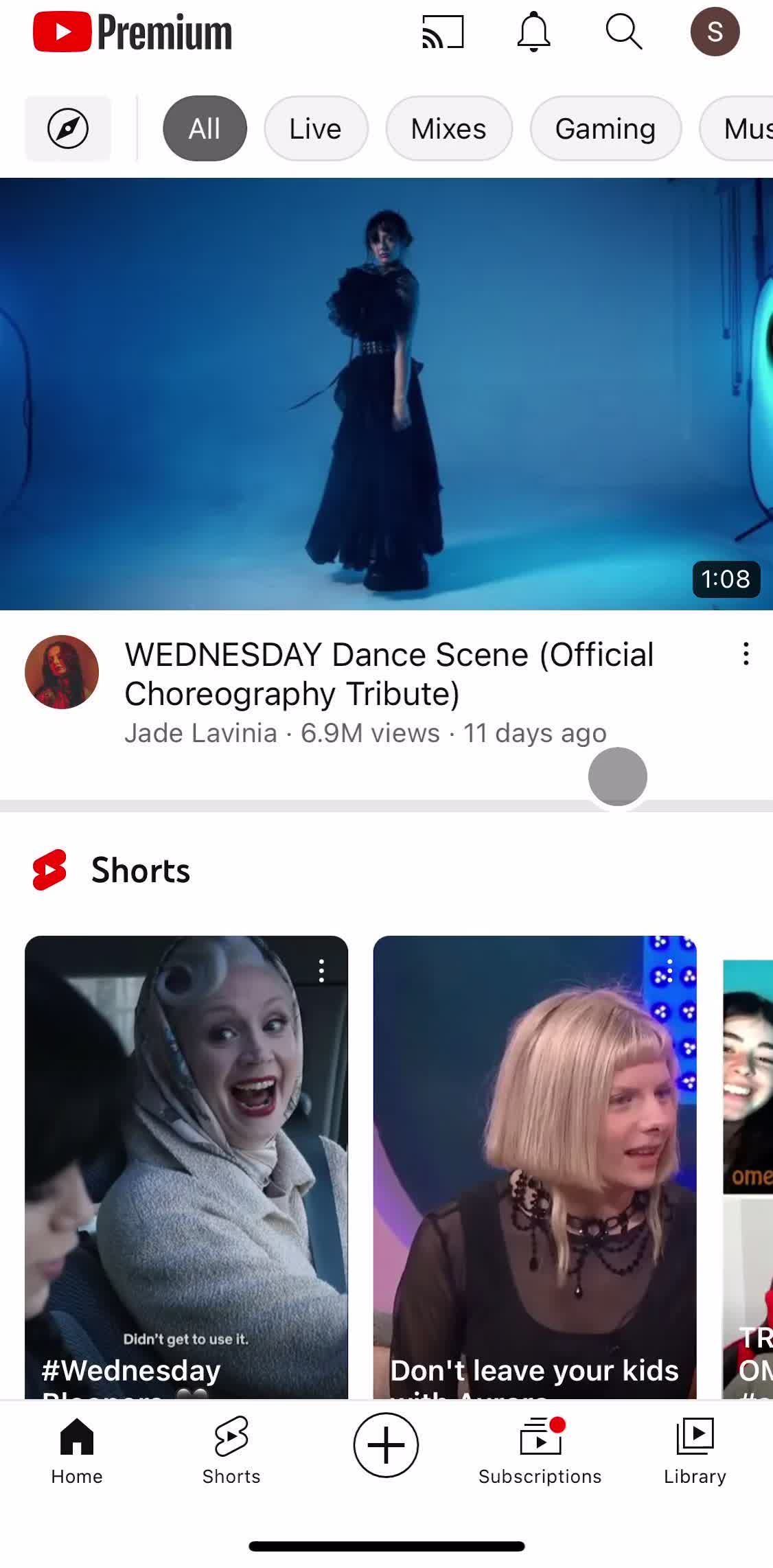 Youtube Home screen in the Commenting flow