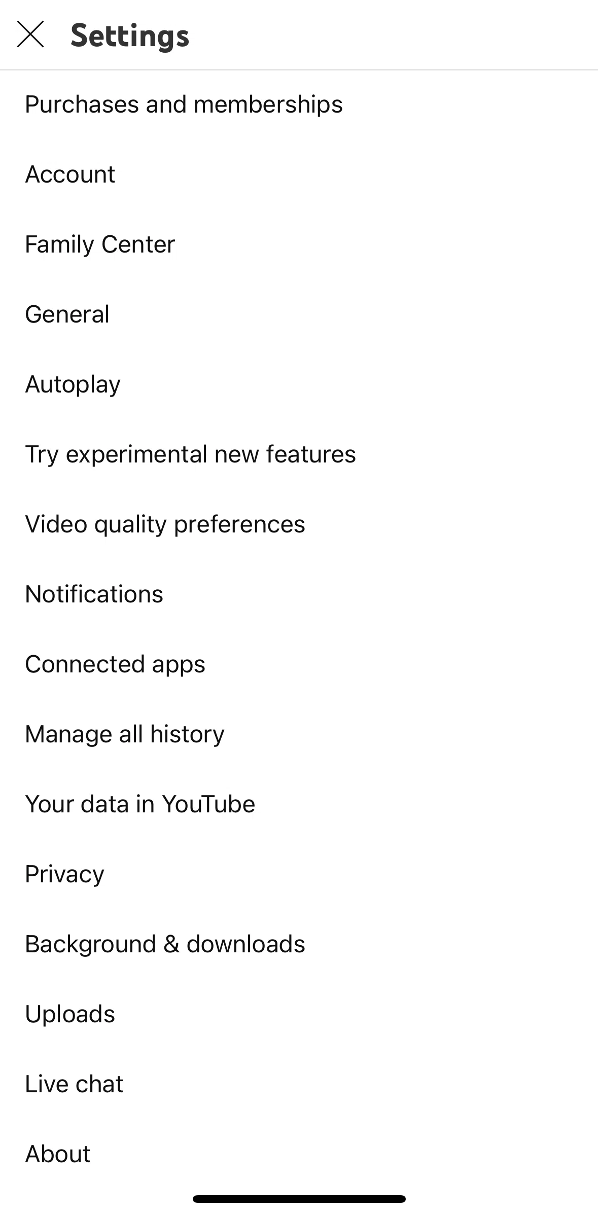 Youtube Screen 1 screen in the Connected apps flow