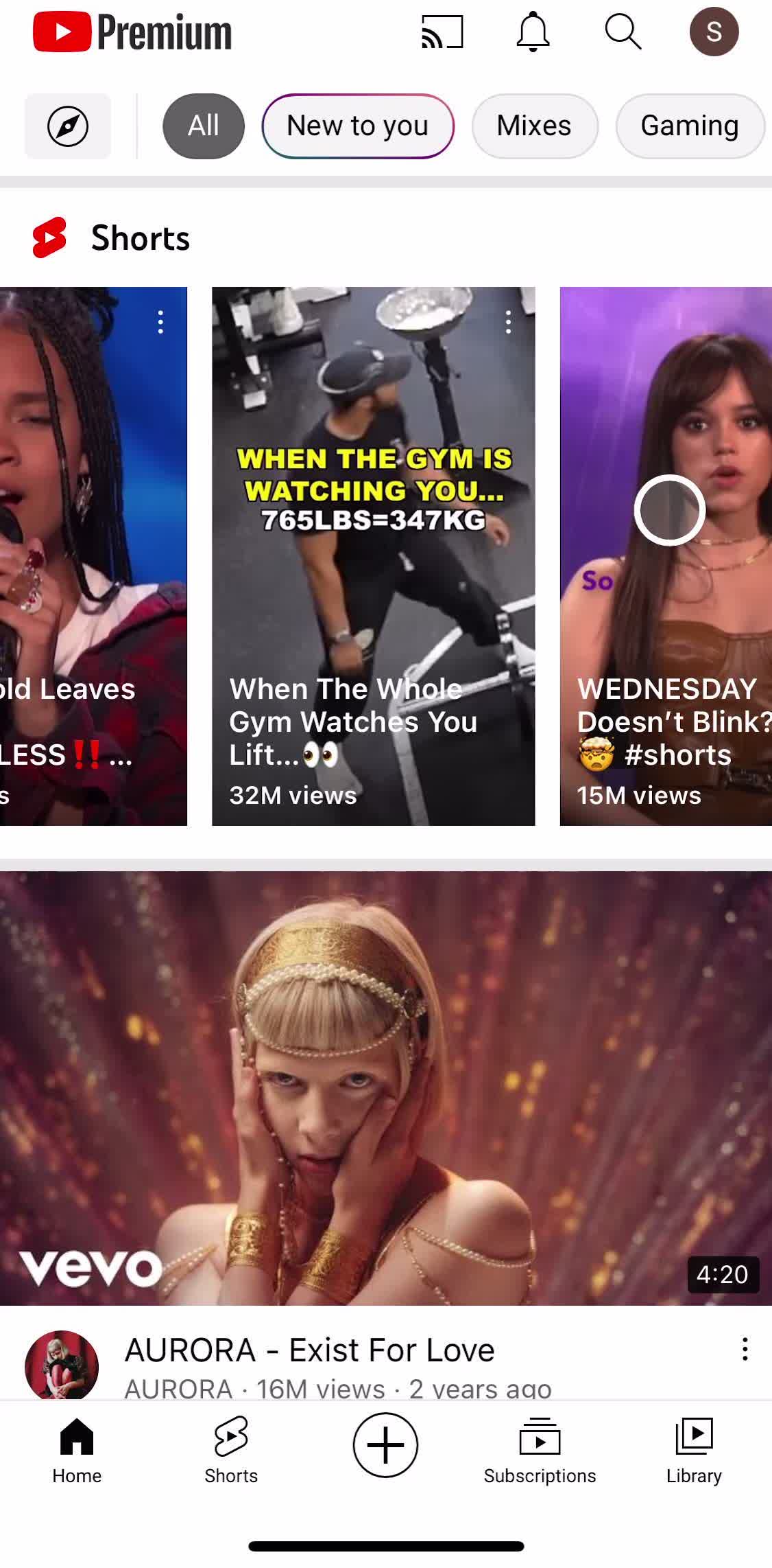 Youtube Home screen in the General Browsing flow