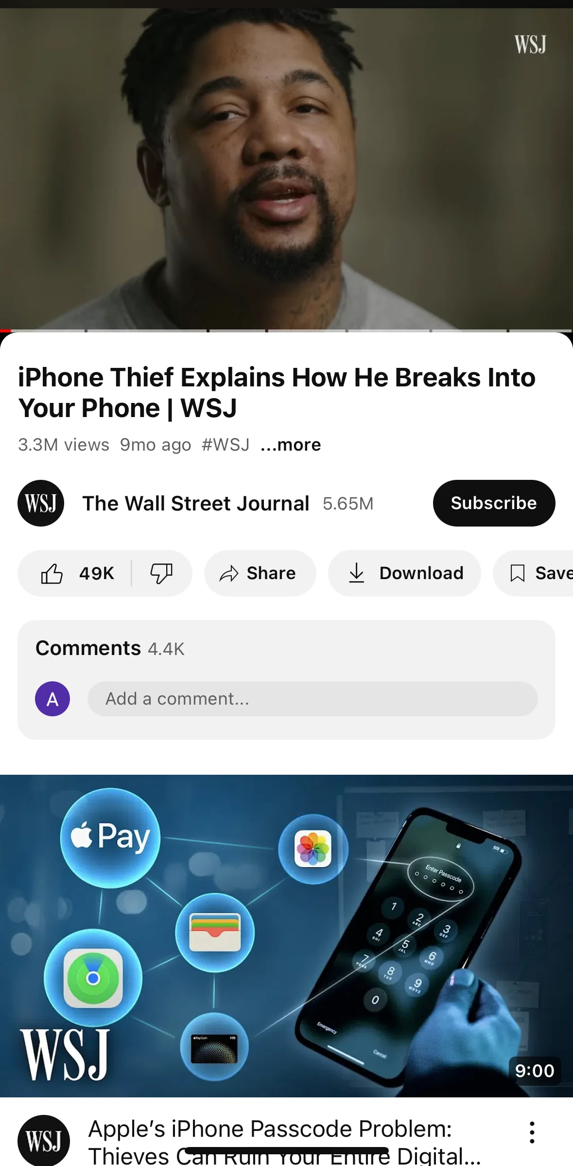 Youtube Screen 1 screen in the Jumping to next chapter flow