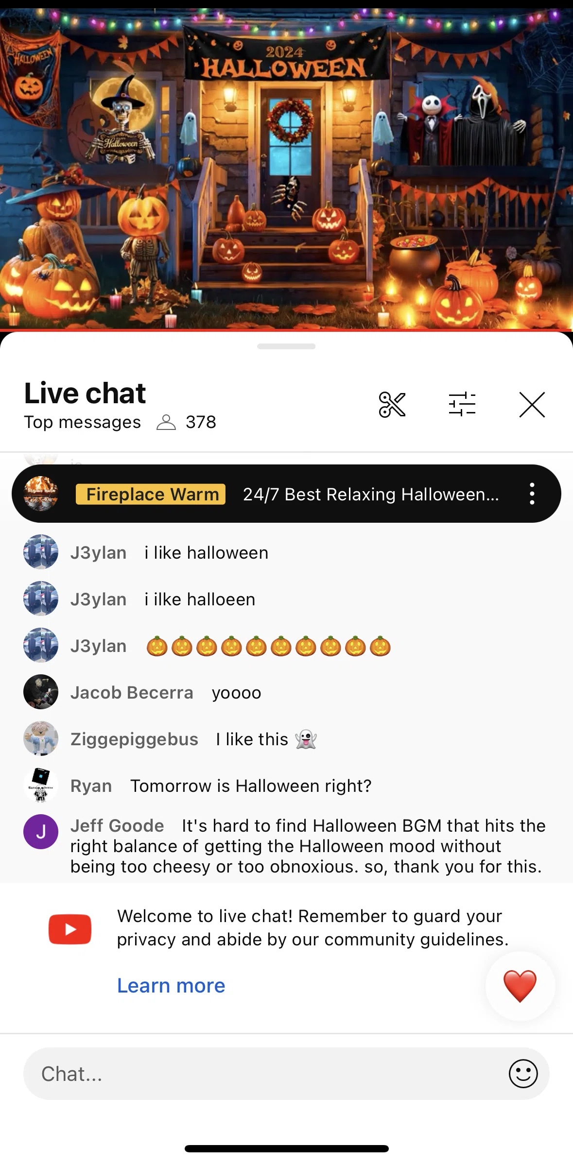 Youtube Screen 1 screen in the Reacting to a live video flow