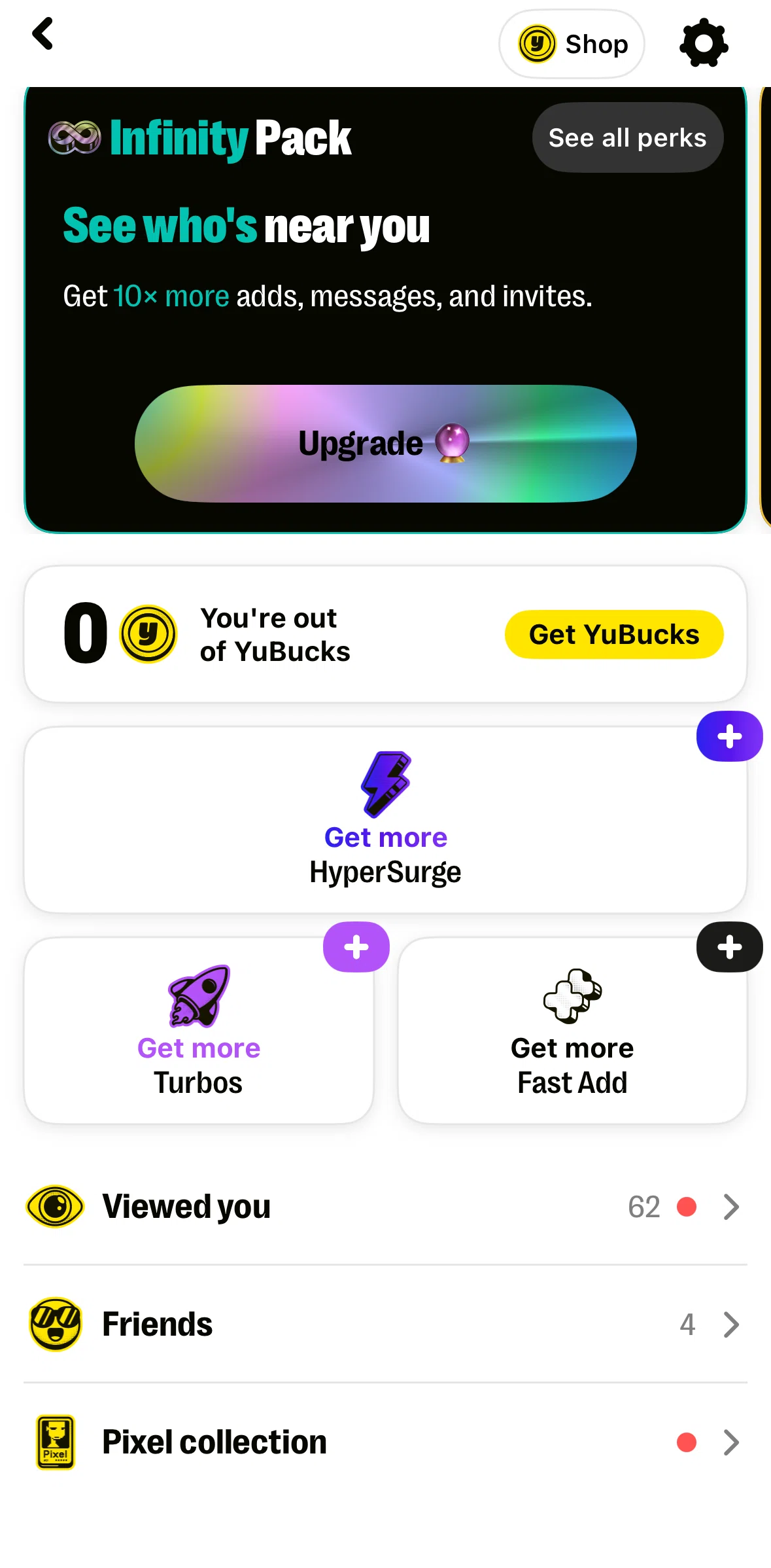 Yubo Screen screen in the Collection flow