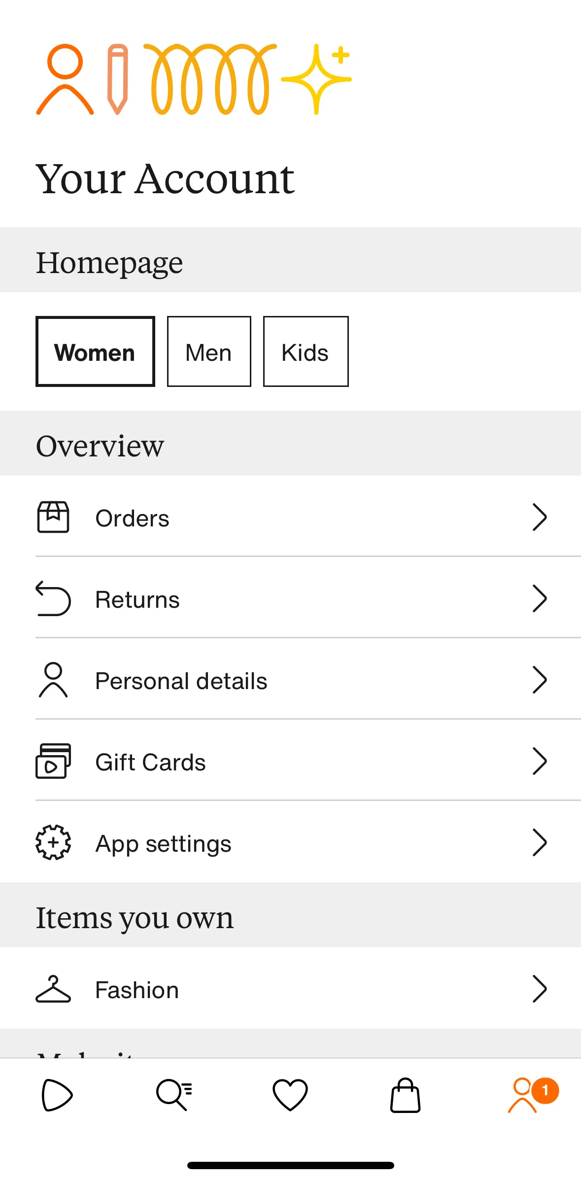 Zalando Screen screen in the Returns flow