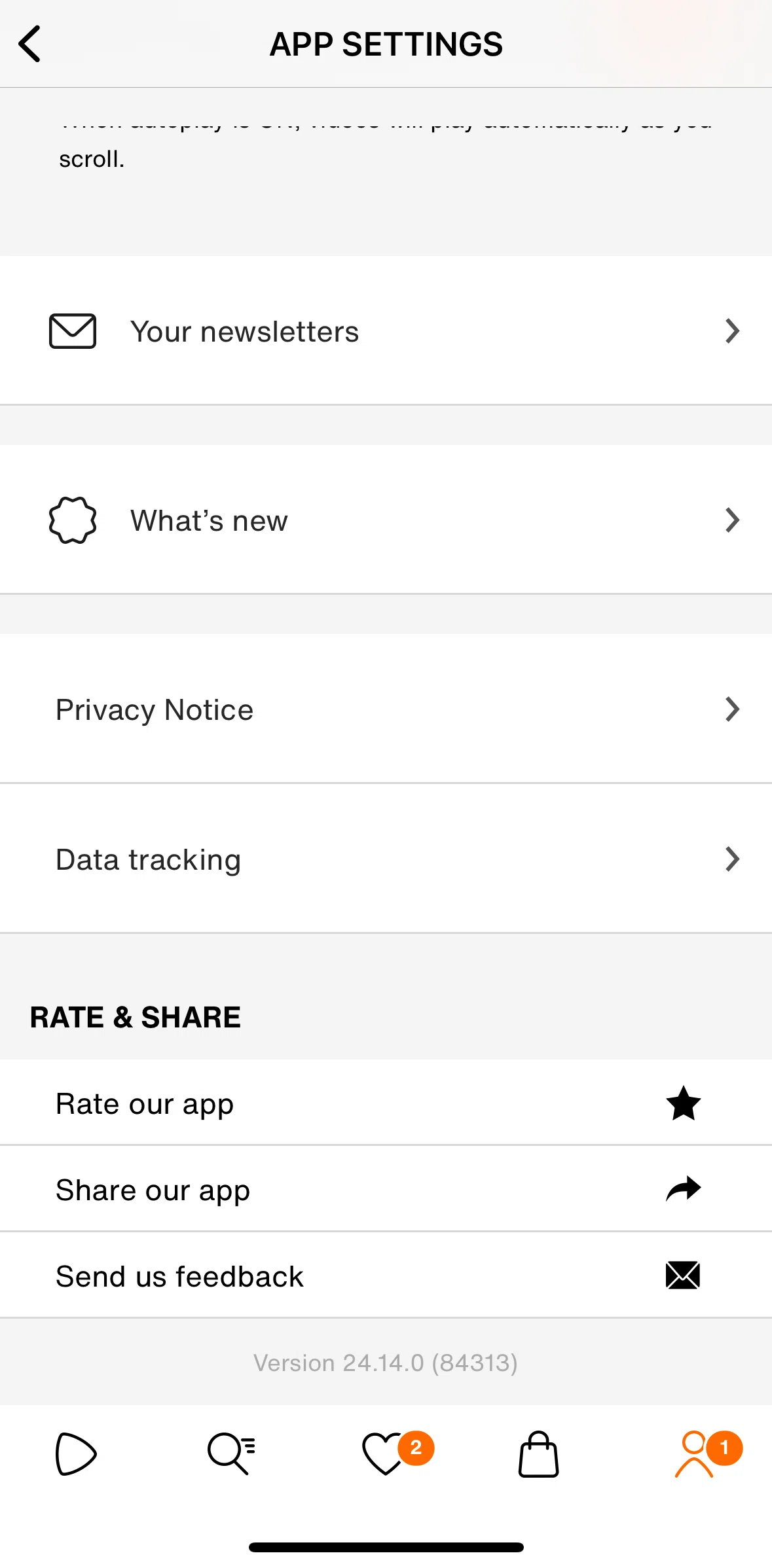 Zalando Screen screen in the What’s new flow
