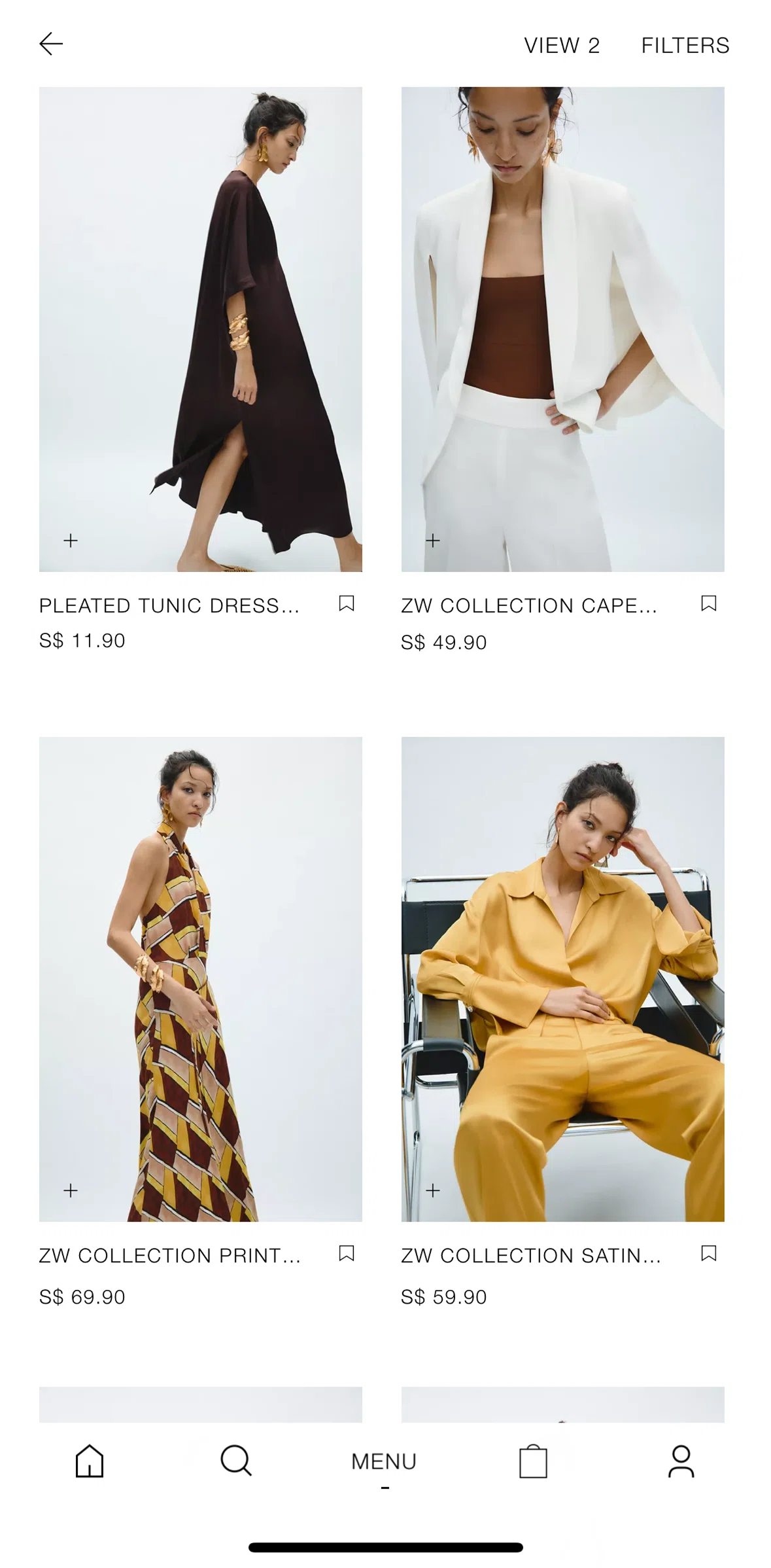 Zara Screen screen in the Filtering collection flow