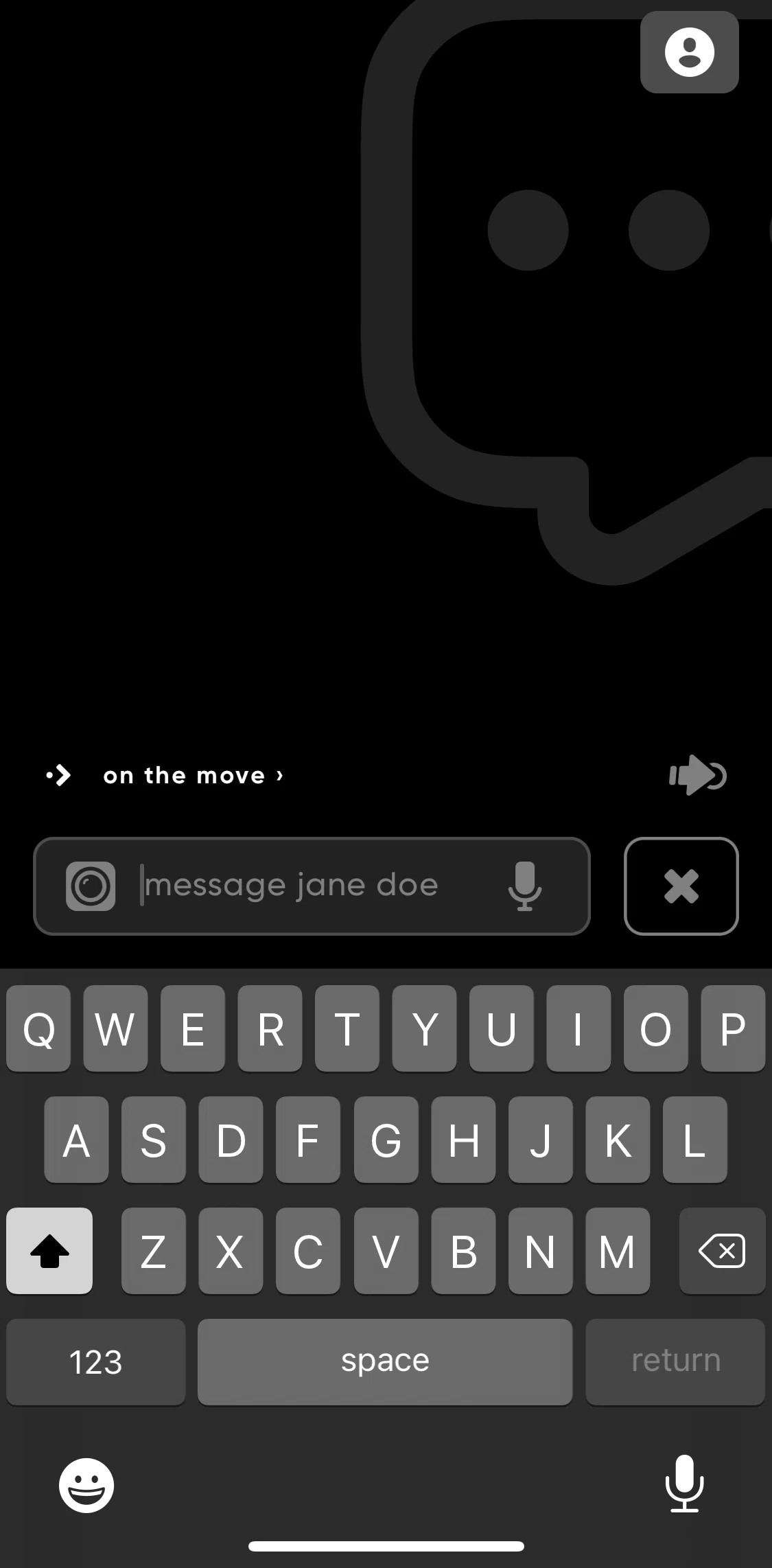 Zenly Screen screen in the Messaging a friend flow