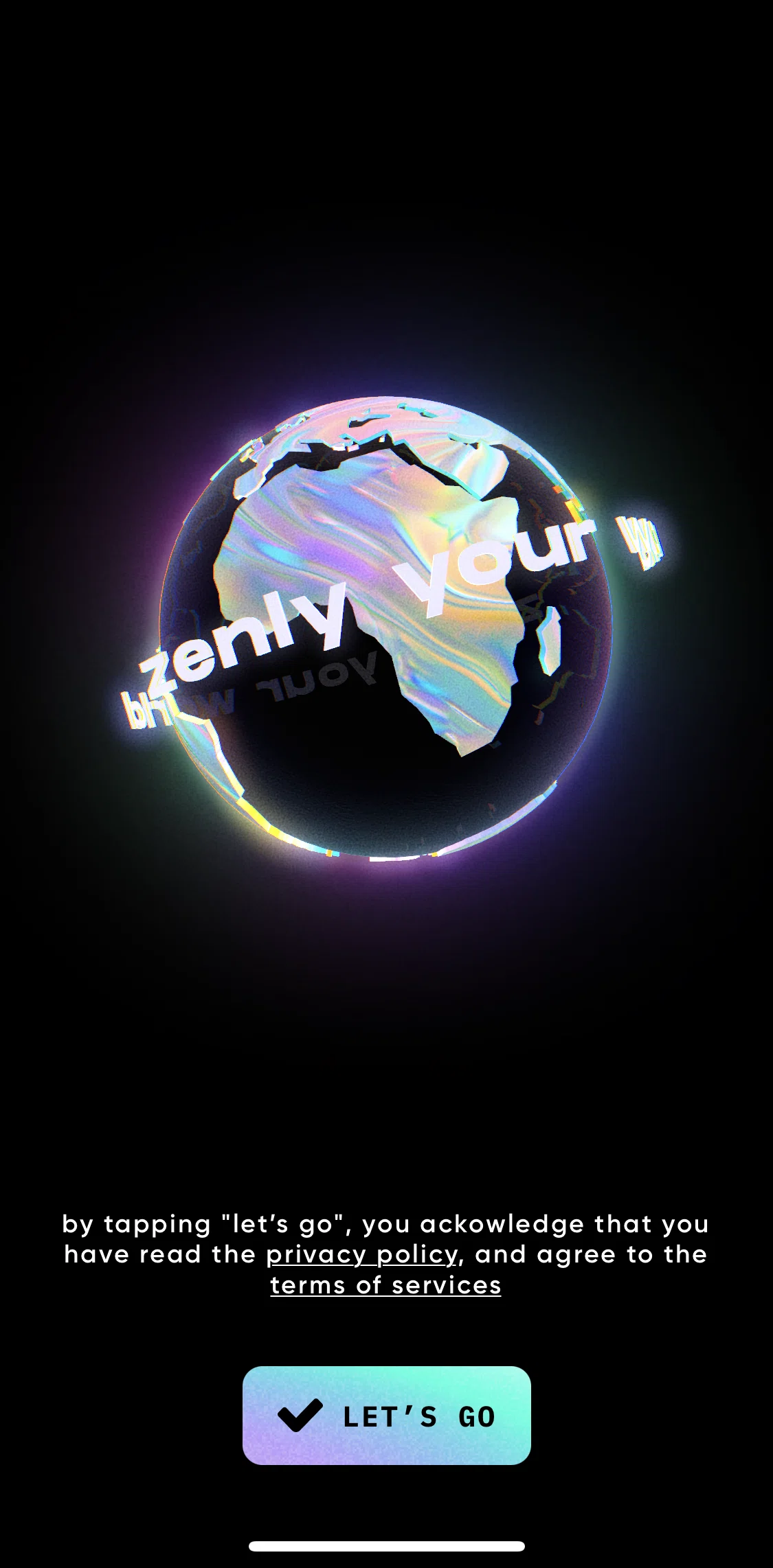 Zenly Screen screen in the Onboarding flow