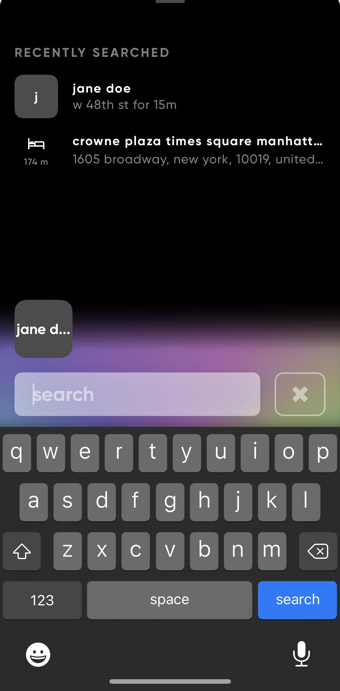 Zenly Screen screen in the Searching for a friend flow