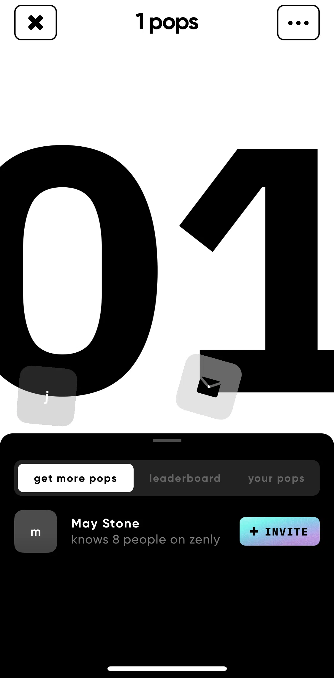 Zenly Screen screen in the Sharing pops flow